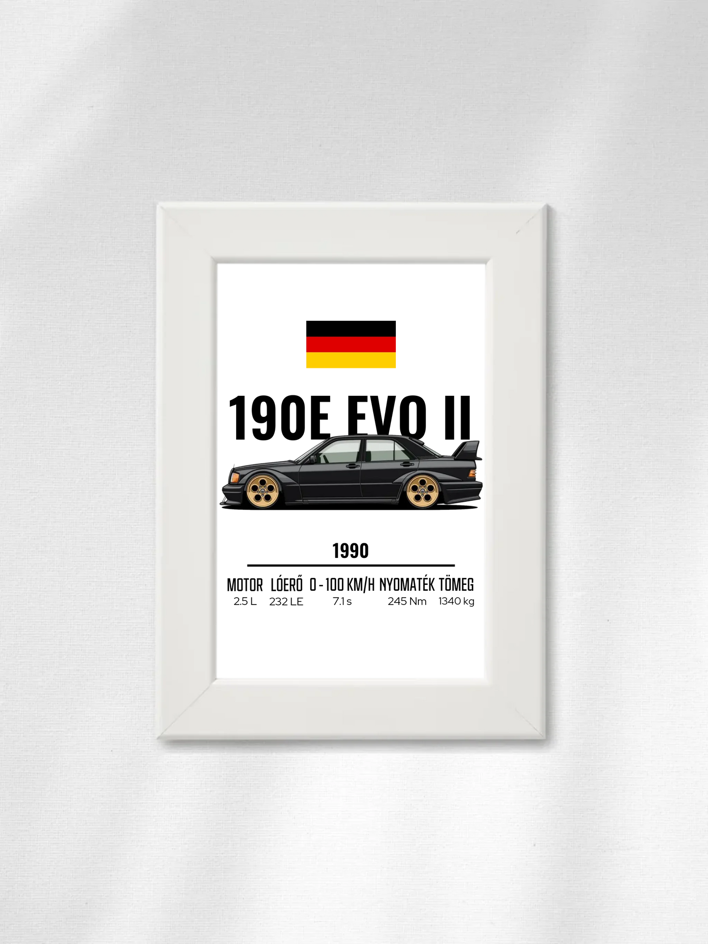 Autó illusztráció - 190E EVO II 40. - Falikép