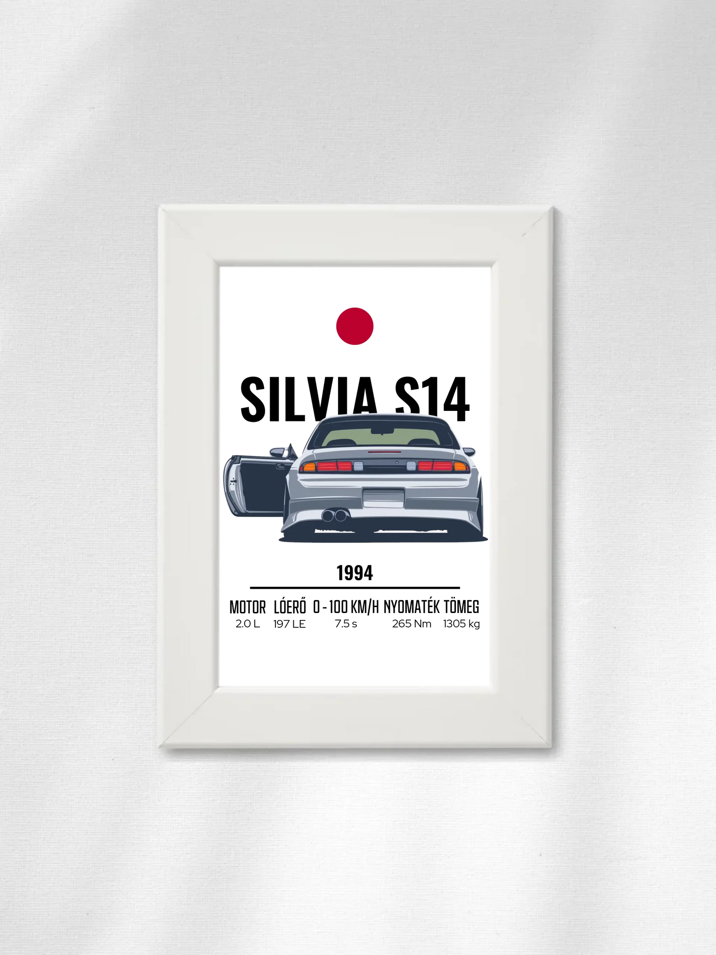 Autó illusztráció - Silvia S14 21. - Falikép