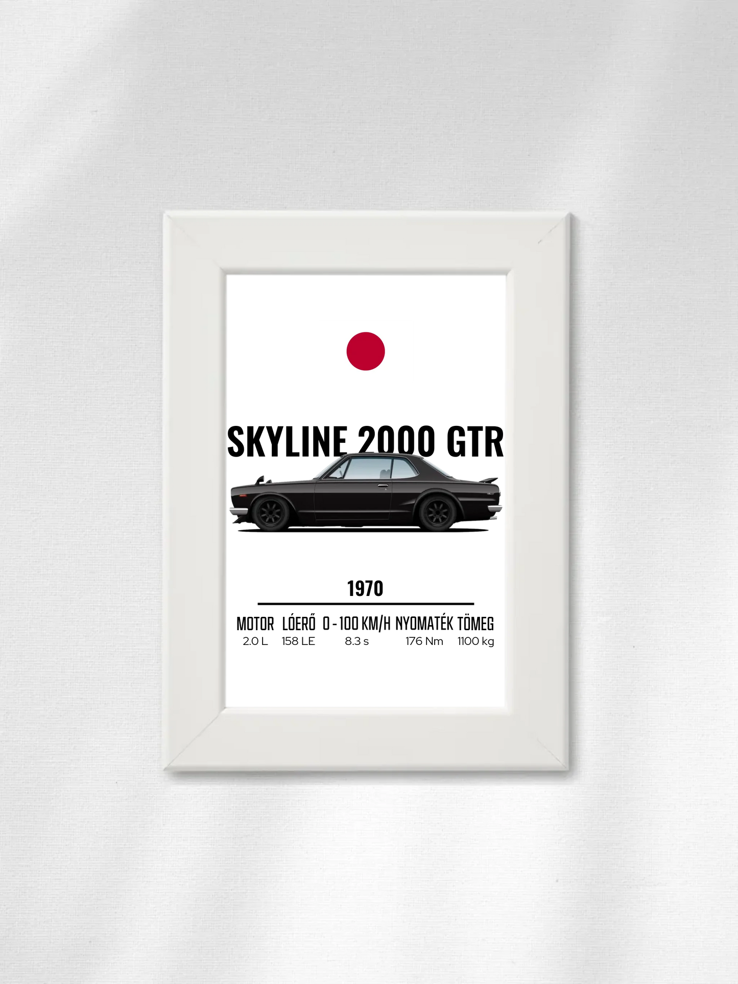 Autó illusztráció - Skyline 2000 GTR 36. - Falikép