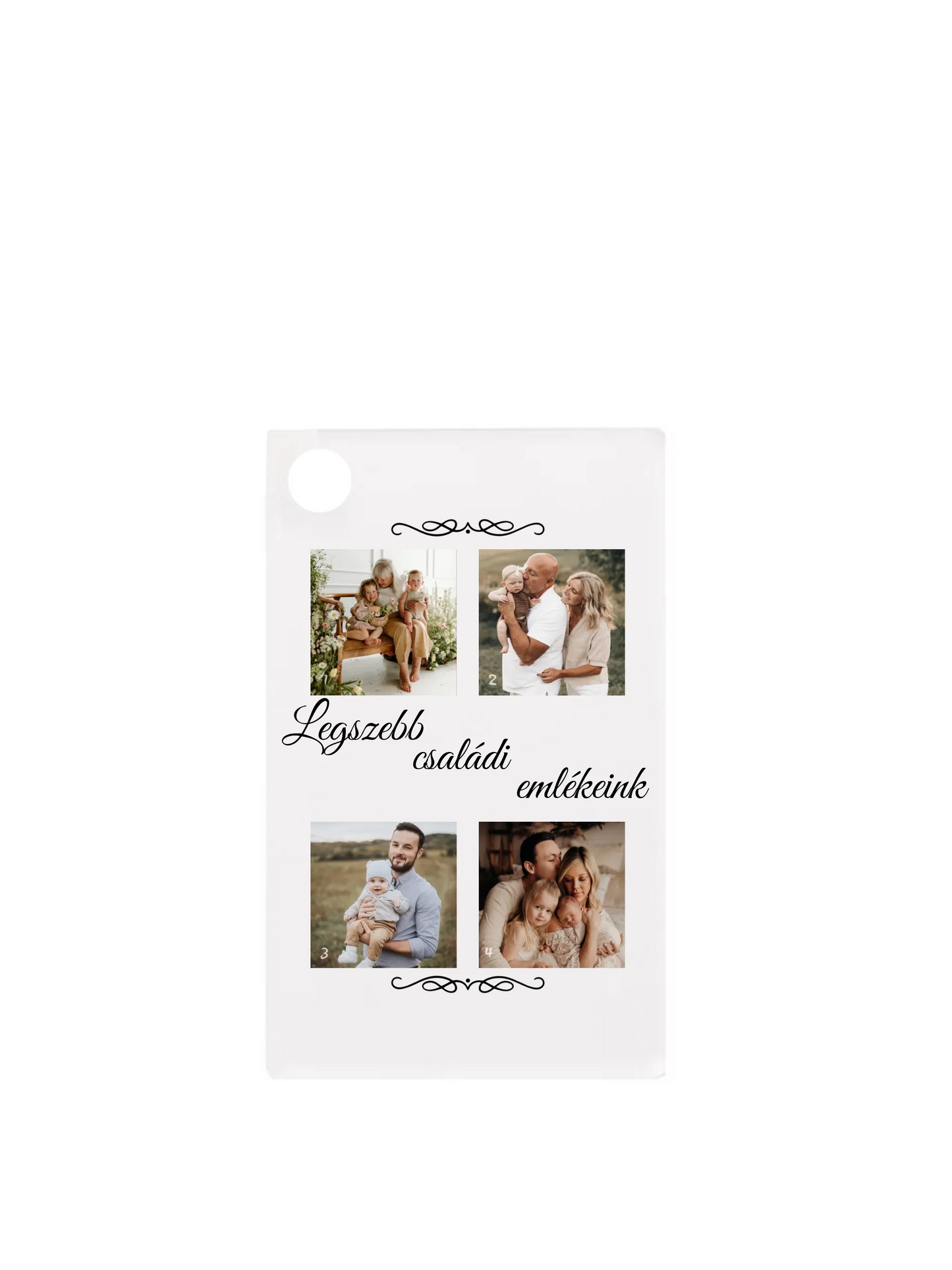 Családi fotókollázs 1. - 4 fénykép - Saját fényképes kulcstartó