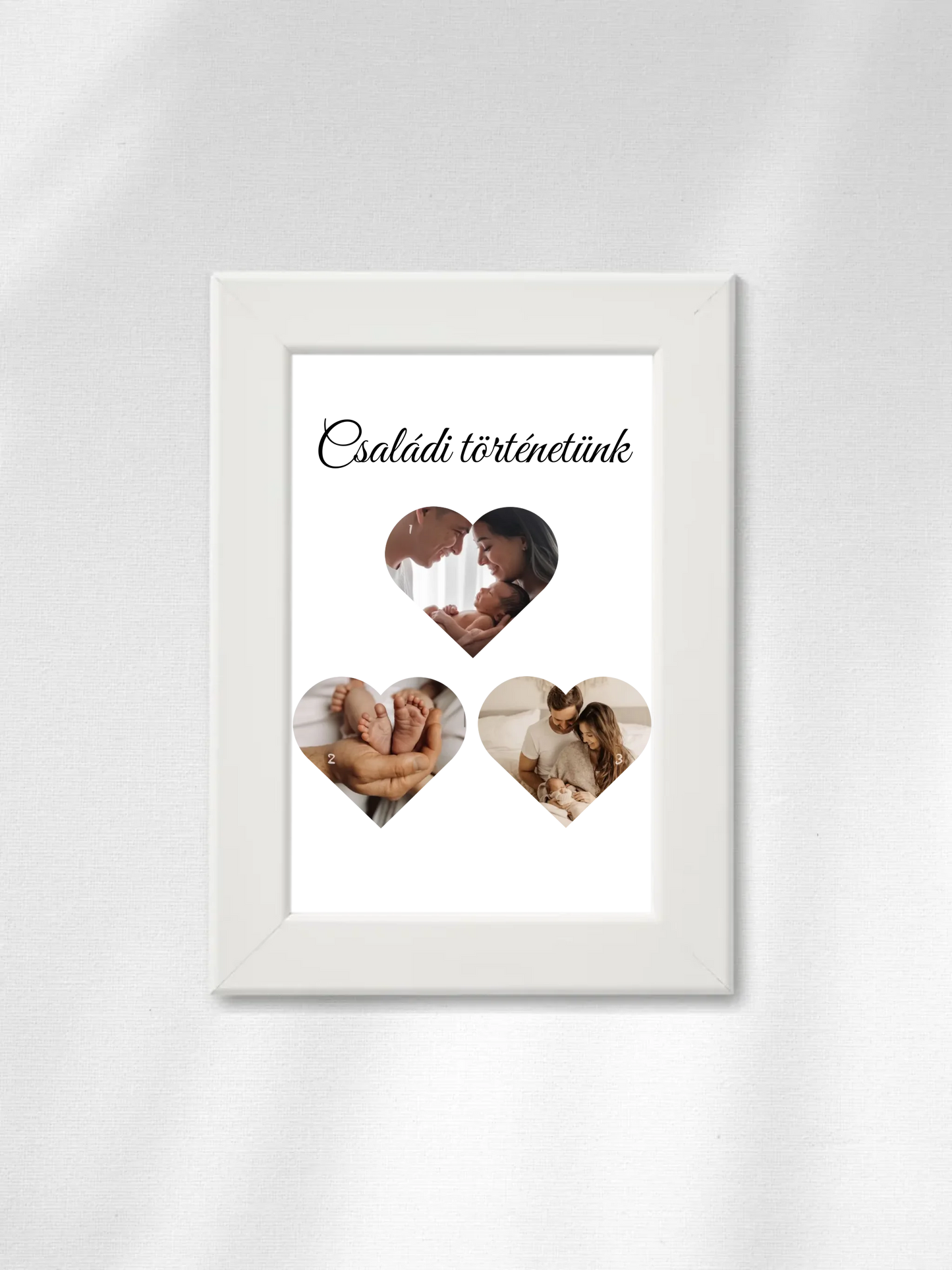 Hármas szív fotókollázs - 3 fénykép - Saját fényképes falikép