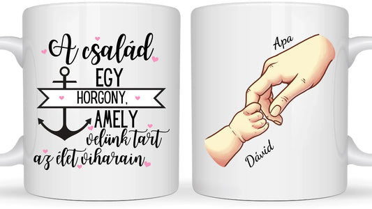 Családi kezek - Egyedi személyre szabható bögre
