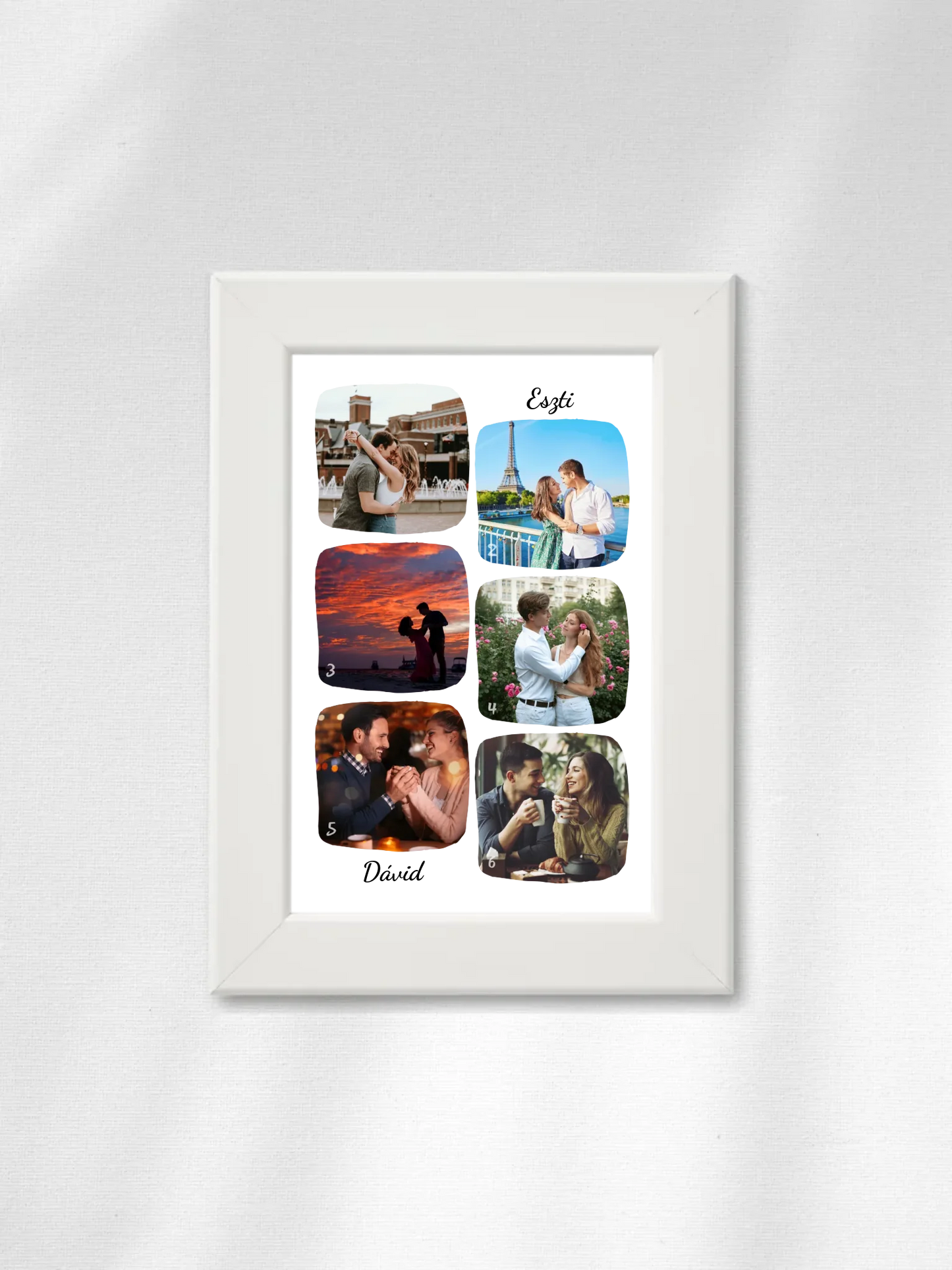 Páros fotókollázs - Ajándék Pároknak - Fényképes falikép