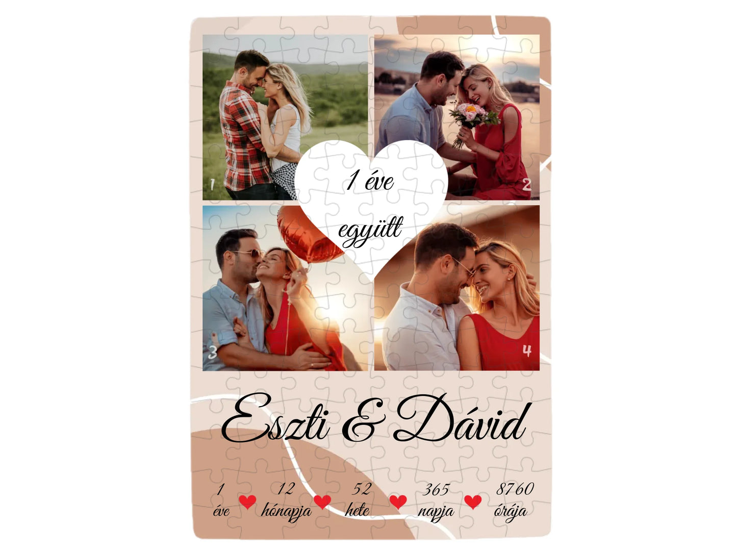 Évfordulós fotókollázs - Ajándék Pároknak - Fényképes puzzle