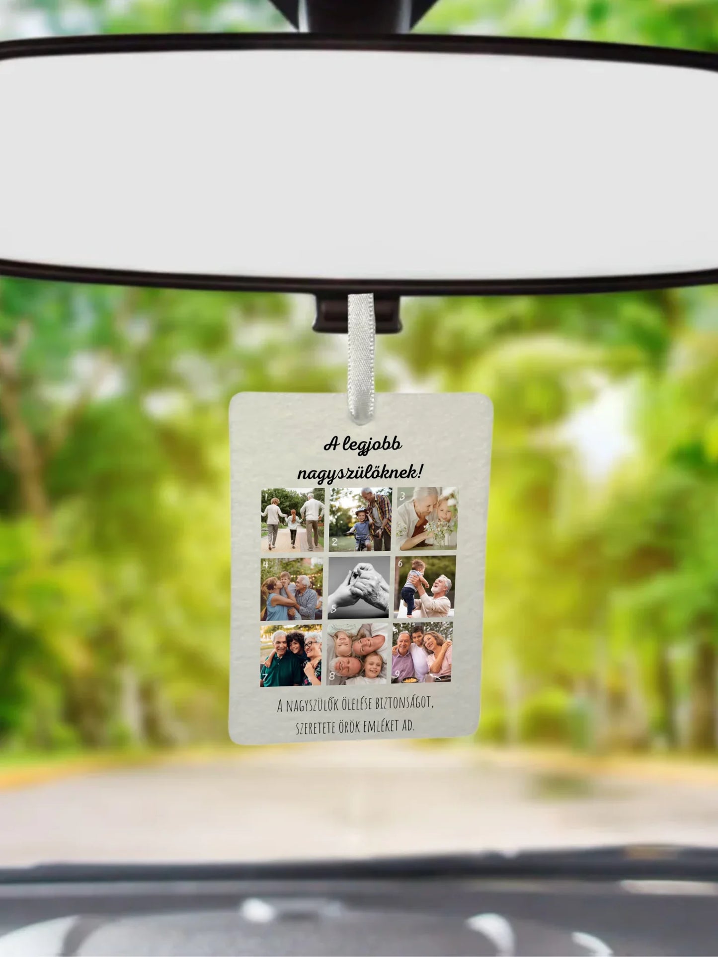 Legjobb nagyszülőknek fotókollázs - Ajándék Nagyszülőknek - Fényképes autóillatosító