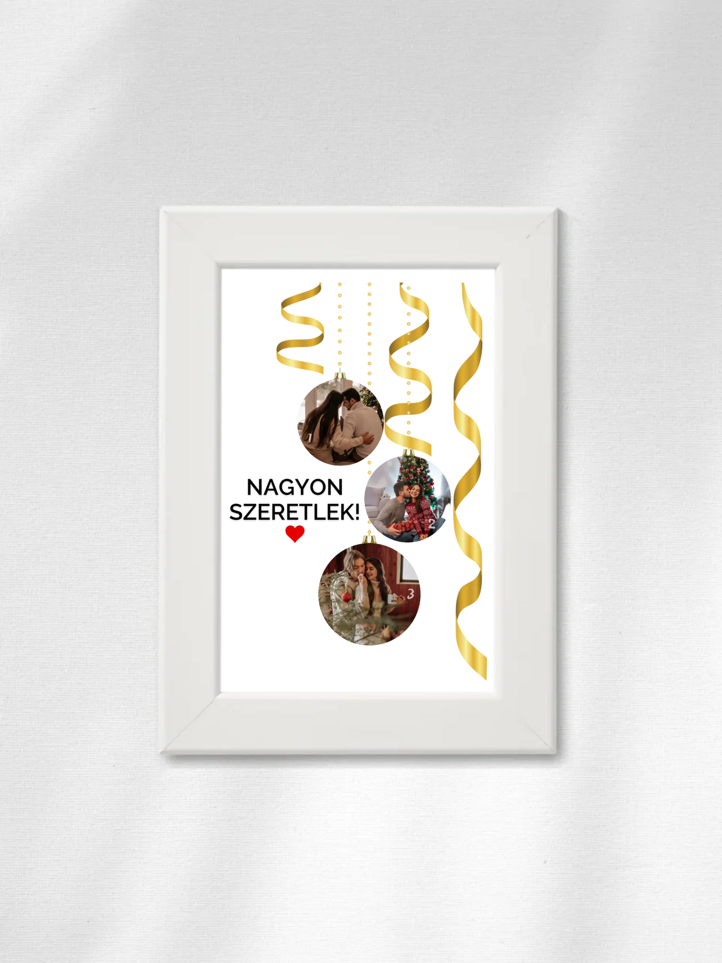 Karácsonyi gömbök fotókollázs - Ajándék Karácsonyra - Fényképes falikép