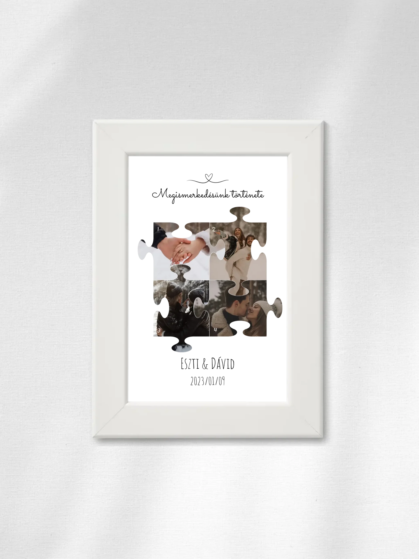 Megismerkedésünk története puzzle 1. - 4 fénykép - Saját fényképes falikép