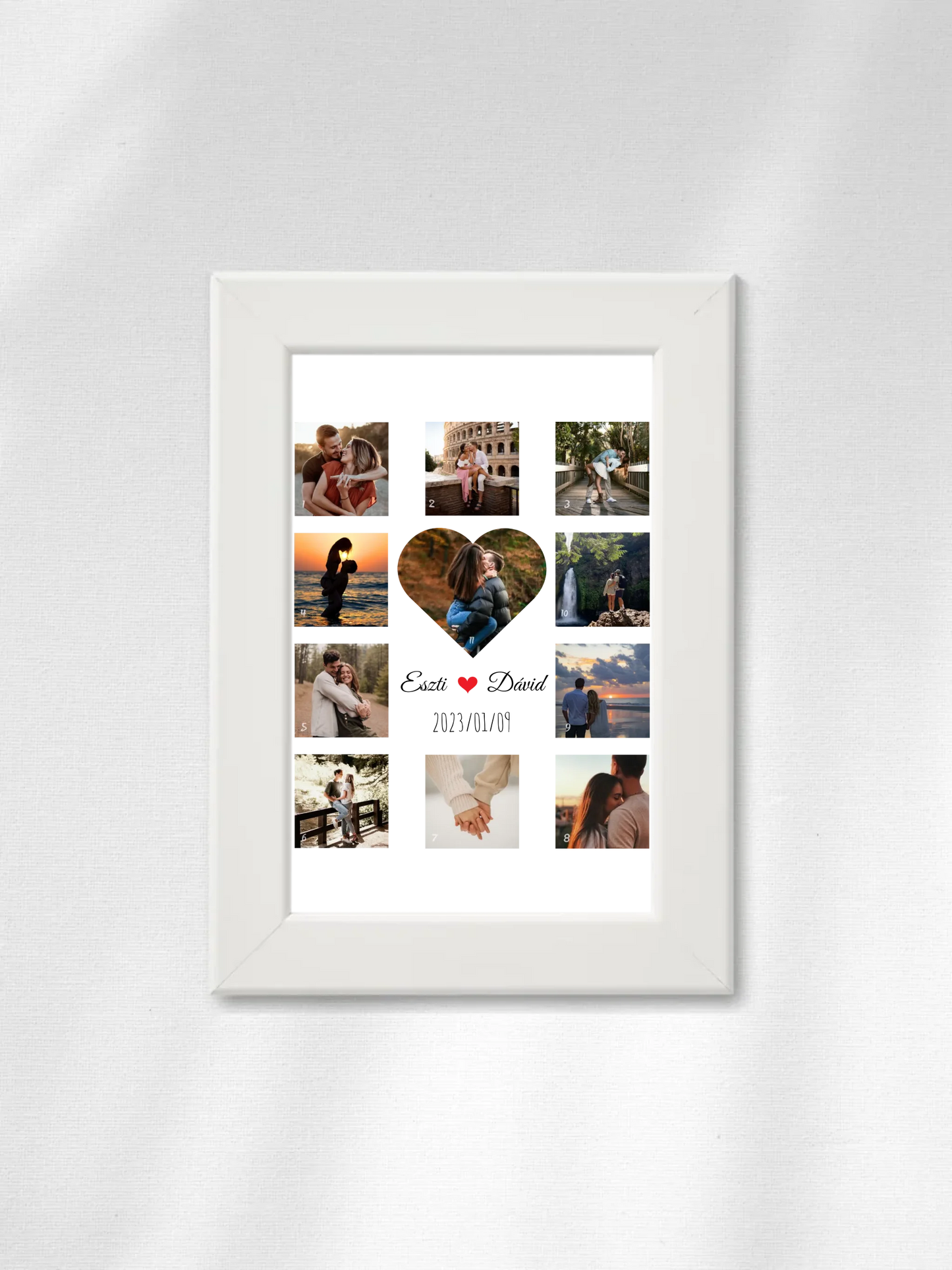Szerelmes fotókollázs - 11 fénykép - Saját fényképes falikép