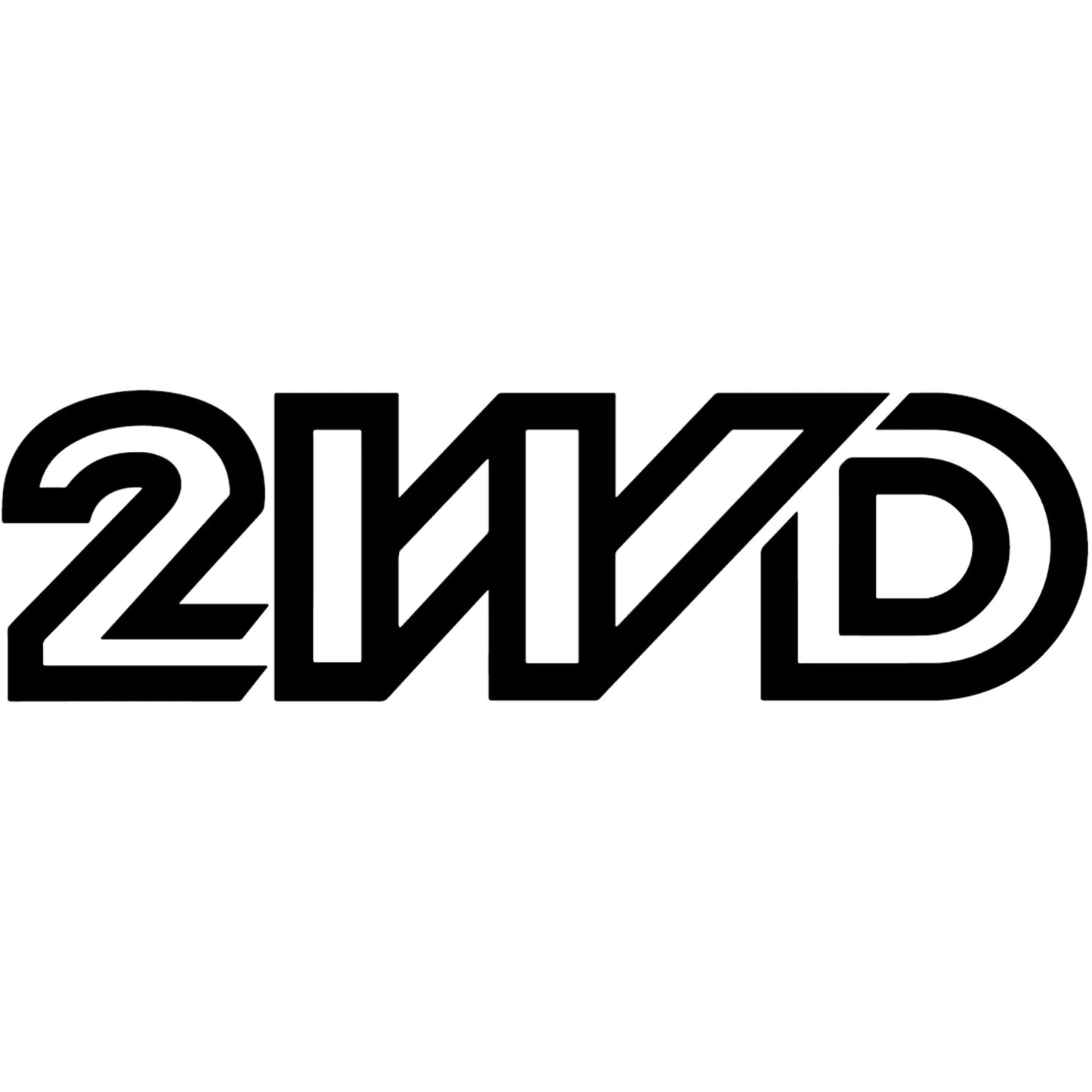 2WD matrica főkép, fekete színben, fehér alapon.
