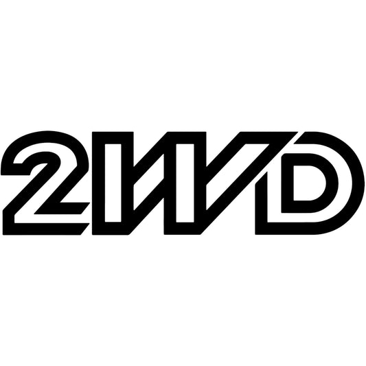 2WD matrica főkép, fekete színben, fehér alapon.