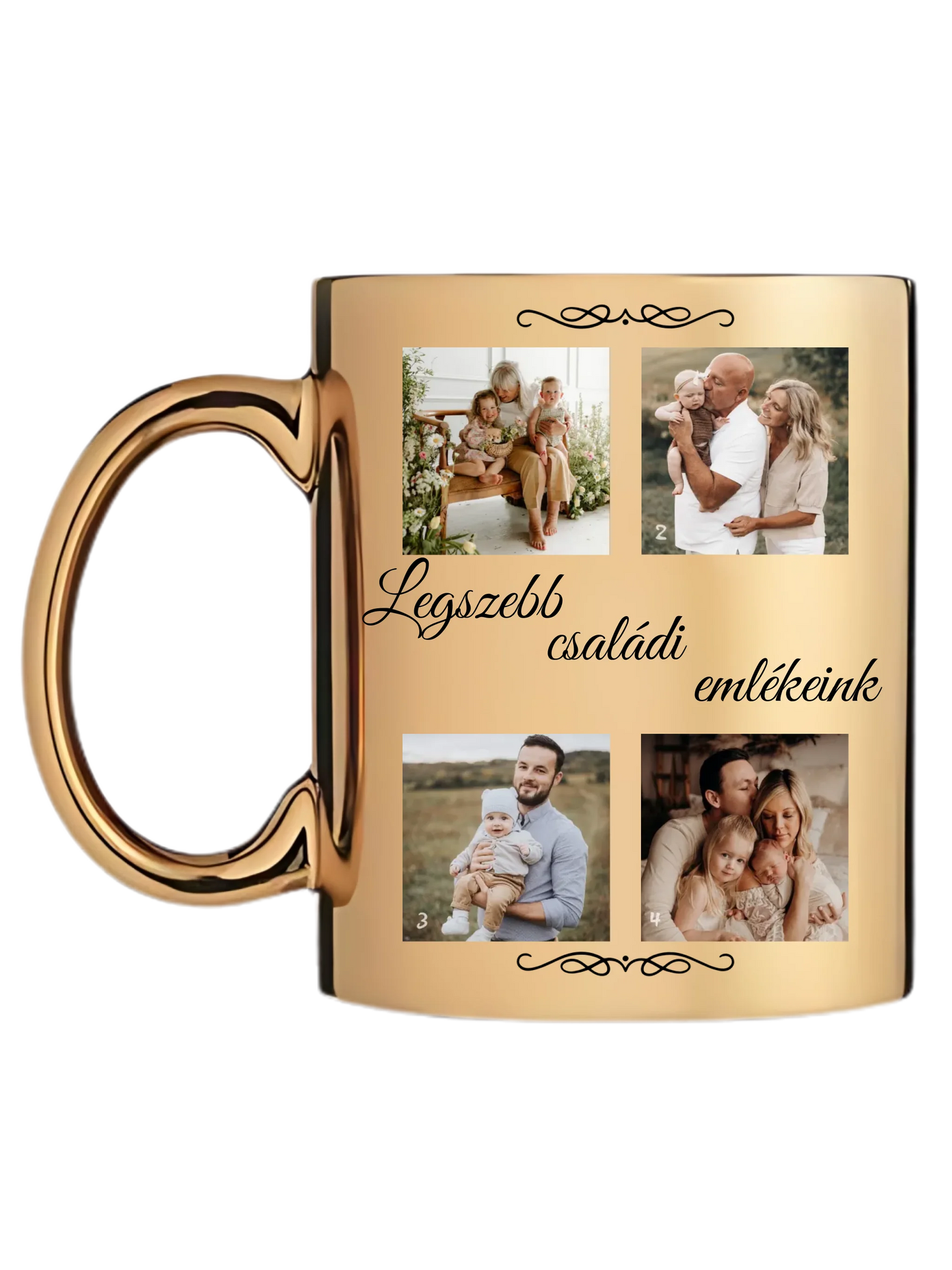 Családi fotókollázs 1. - 4 fénykép - Saját fényképes bögre