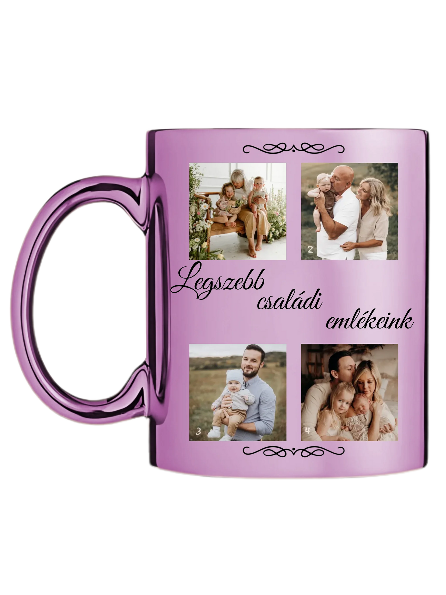 Családi fotókollázs 1. - 4 fénykép - Saját fényképes bögre