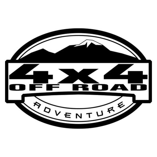 4x4 Off Road Adventure matrica főkép, fekete színben, fehér alapon.