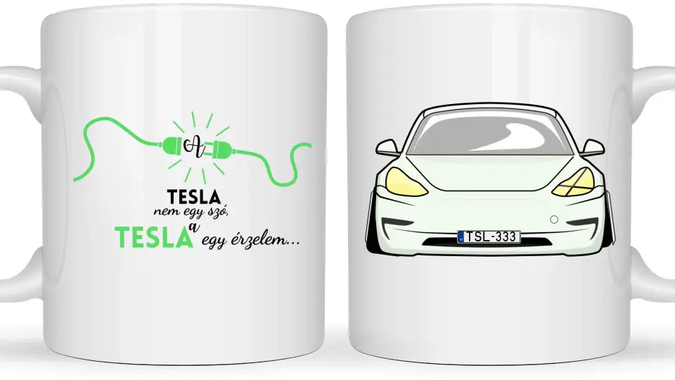 Tesla Model 3 - Egyedi személyre szabható bögre