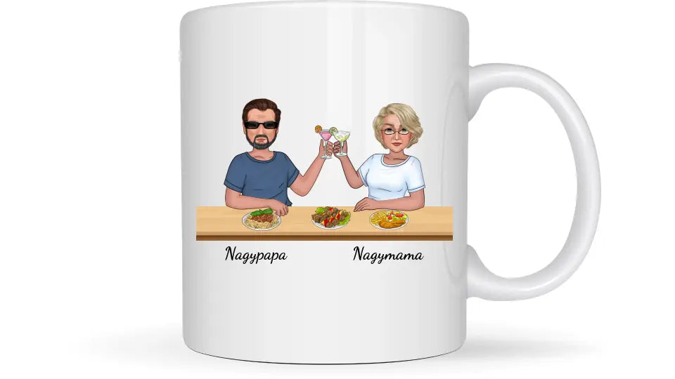 Nagyszülők koktélozva randiznak - Egyedi személyre szabható bögre