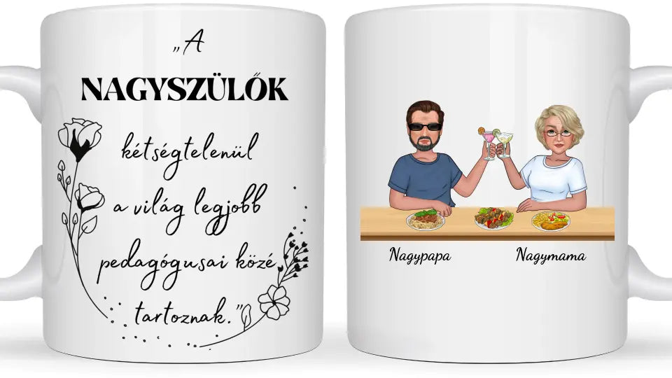 Nagyszülők koktélozva randiznak - Egyedi személyre szabható bögre