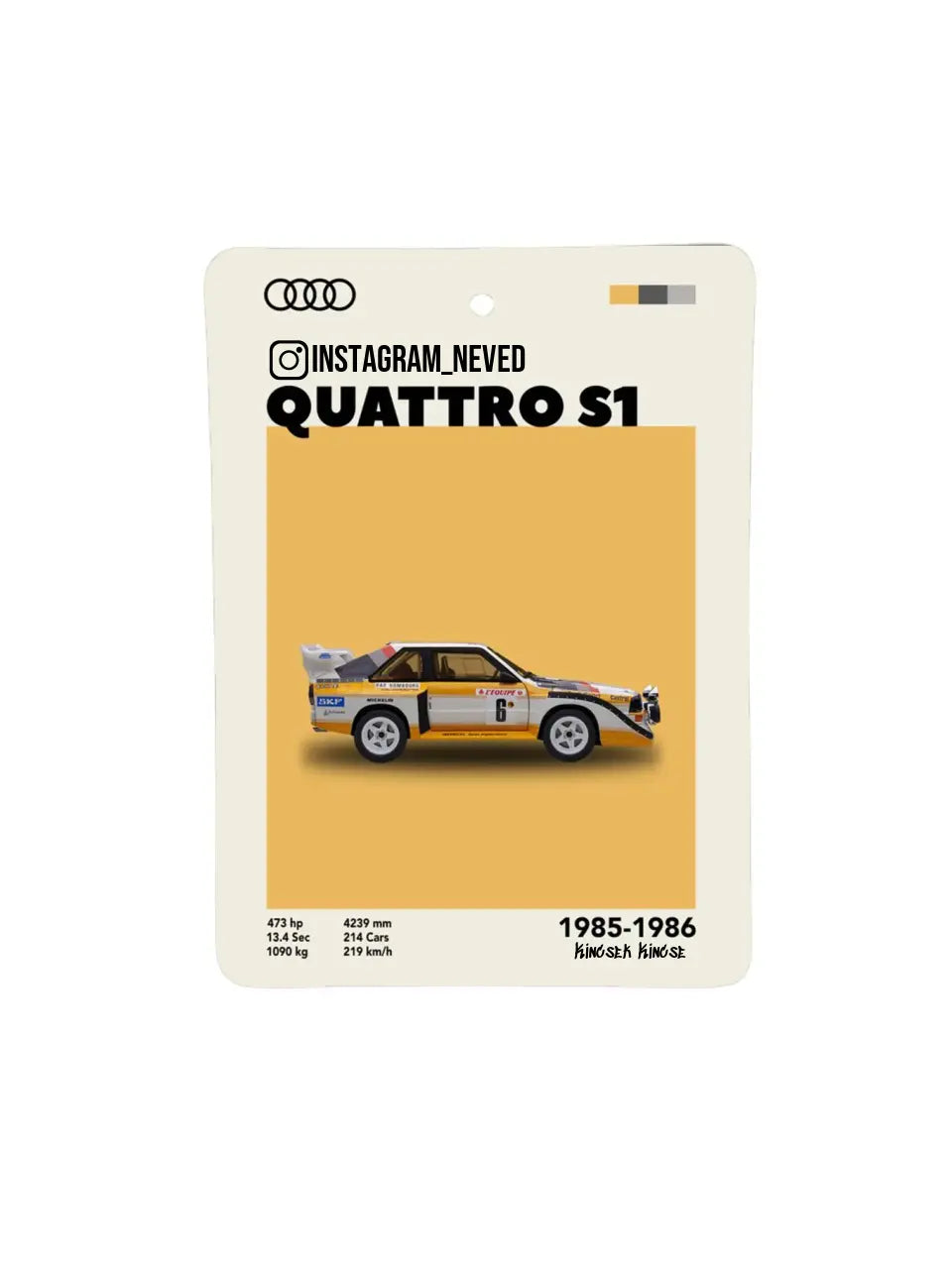 Audi Quattro S1 17. - Egyedi autóillatosító.