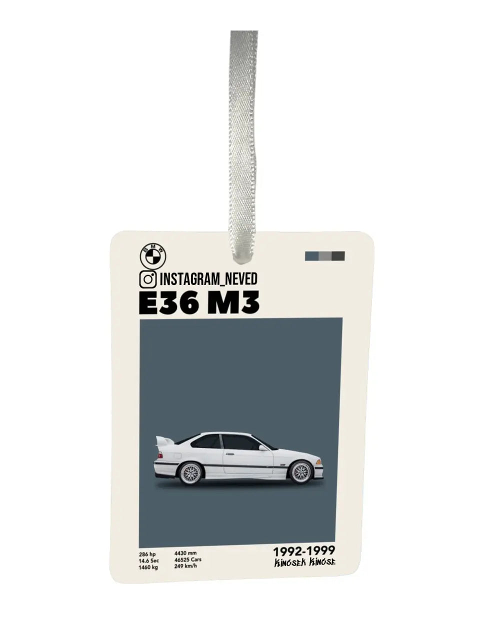 BMW E36 M3 Poster Style 46. - Egyedi autóillatosító.