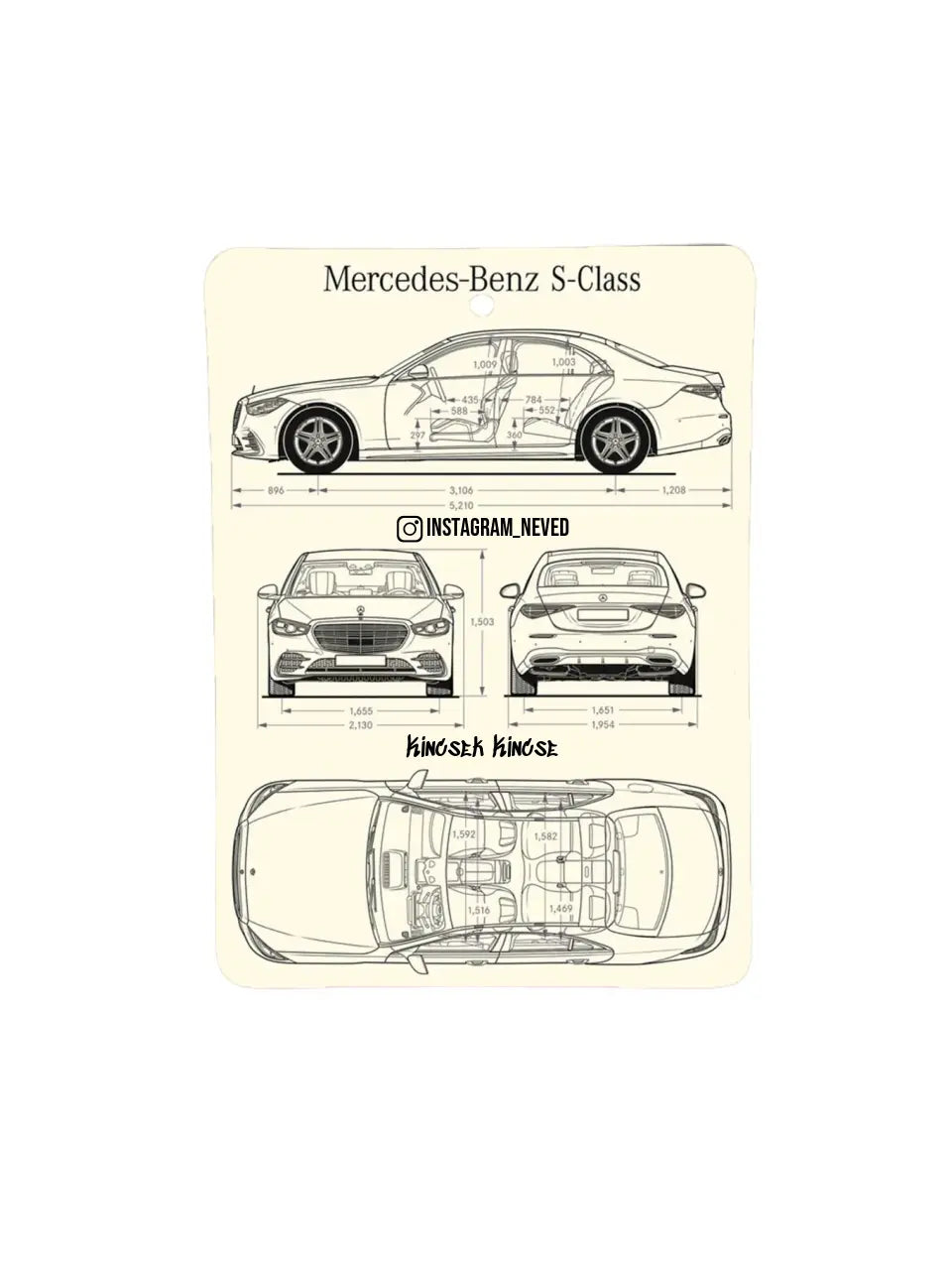 Mercedes-Benz S-Class Dimensions 14. - Egyedi autóillatosító.