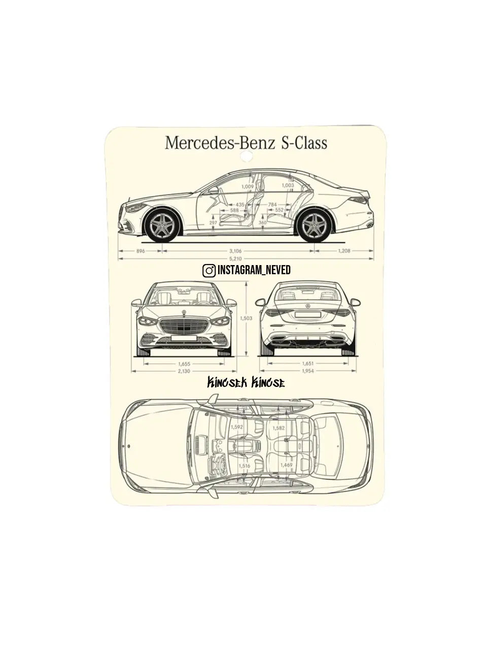 Mercedes-Benz S-Class Dimensions 14. - Egyedi autóillatosító.