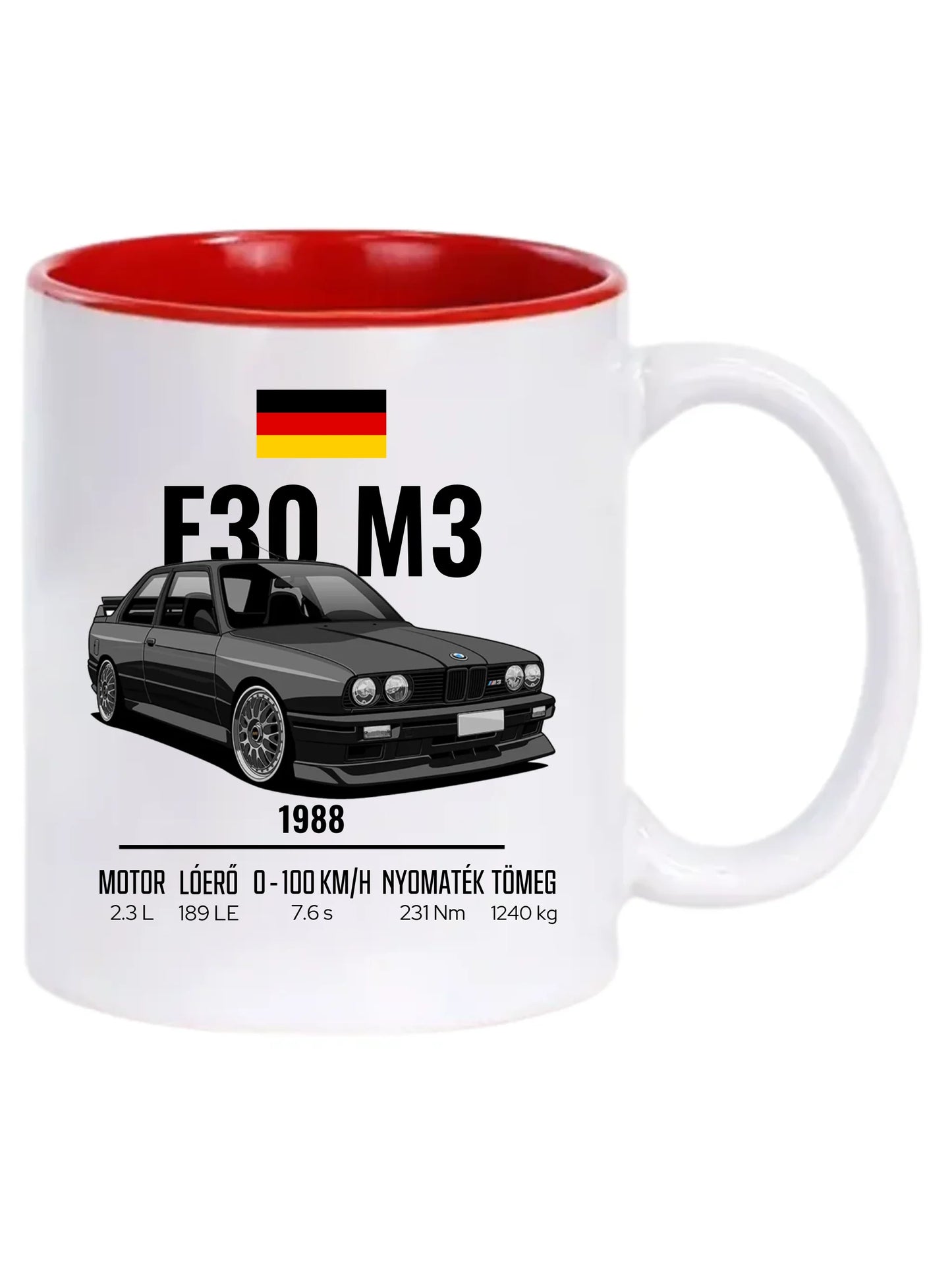 Autó illusztráció - E30 M3 63. - Egyedi személyre szabható bögre