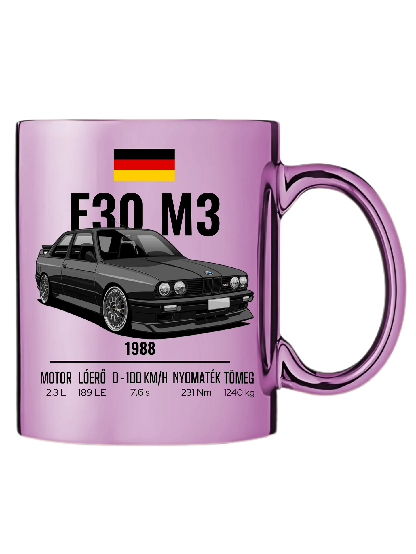 Autó illusztráció - E30 M3 63. - Egyedi személyre szabható bögre