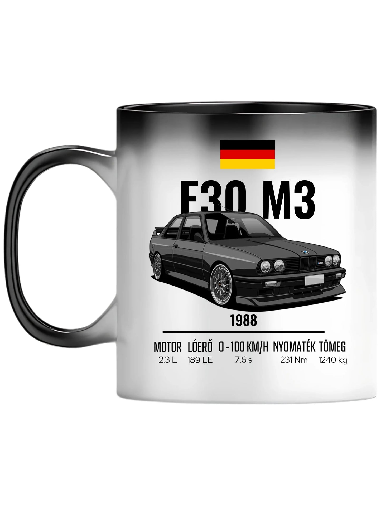 Autó illusztráció - E30 M3 63. - Egyedi személyre szabható bögre
