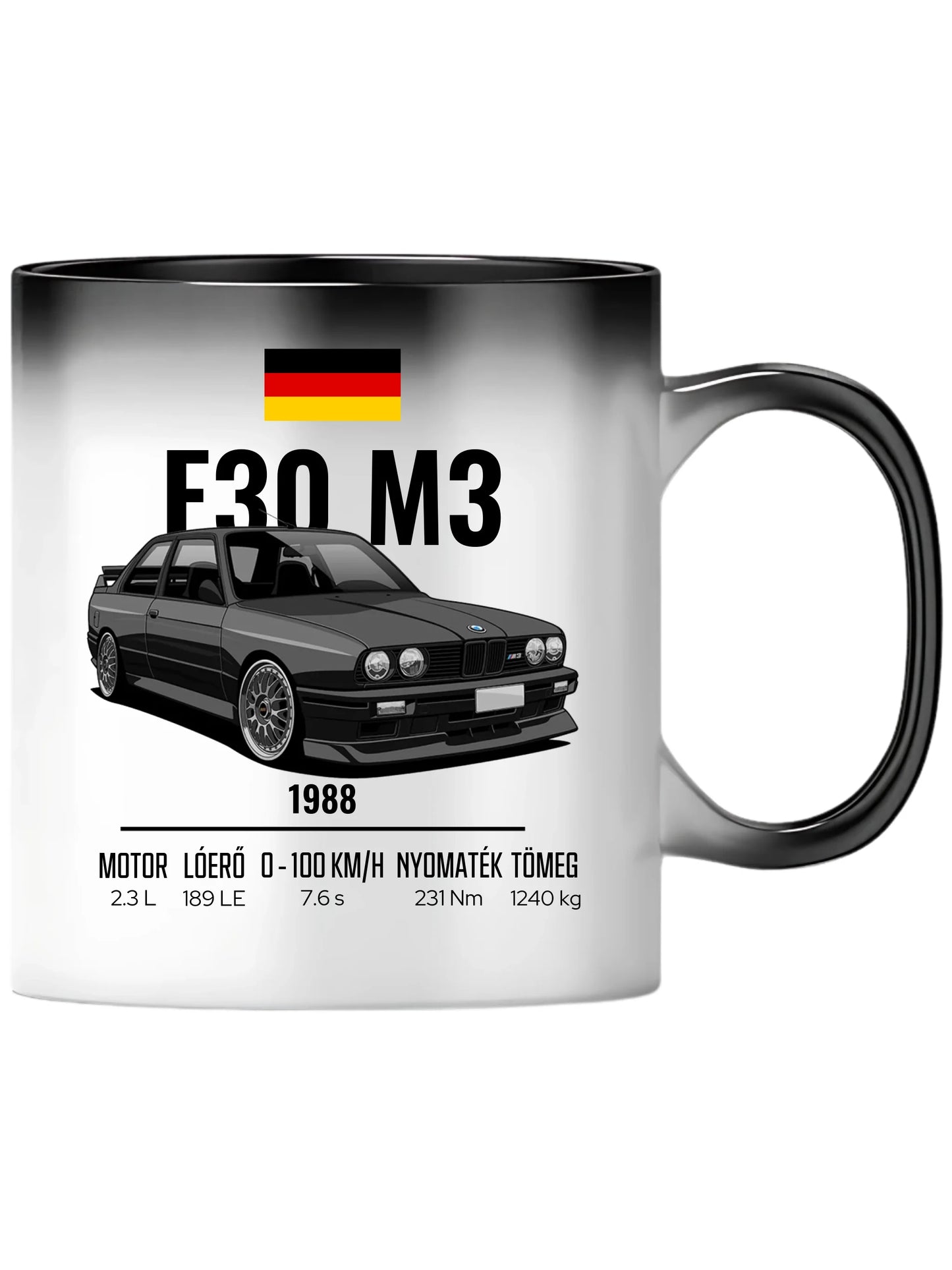 Autó illusztráció - E30 M3 63. - Egyedi személyre szabható bögre