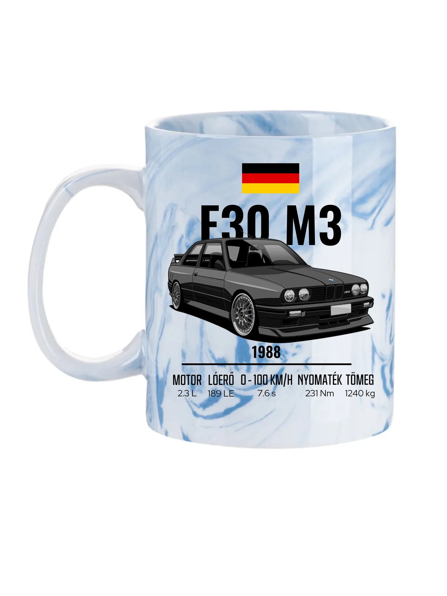 Autó illusztráció - E30 M3 63. - Egyedi személyre szabható bögre
