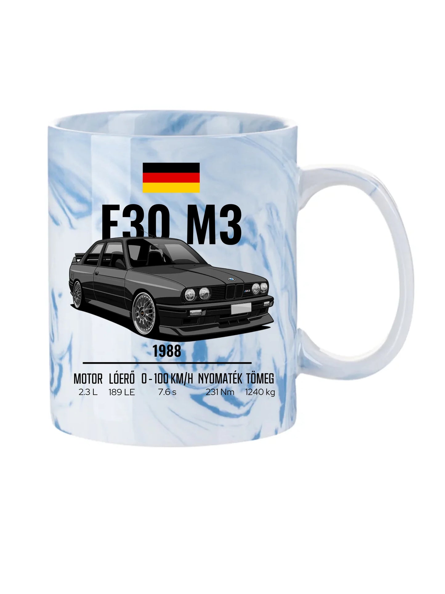 Autó illusztráció - E30 M3 63. - Egyedi személyre szabható bögre