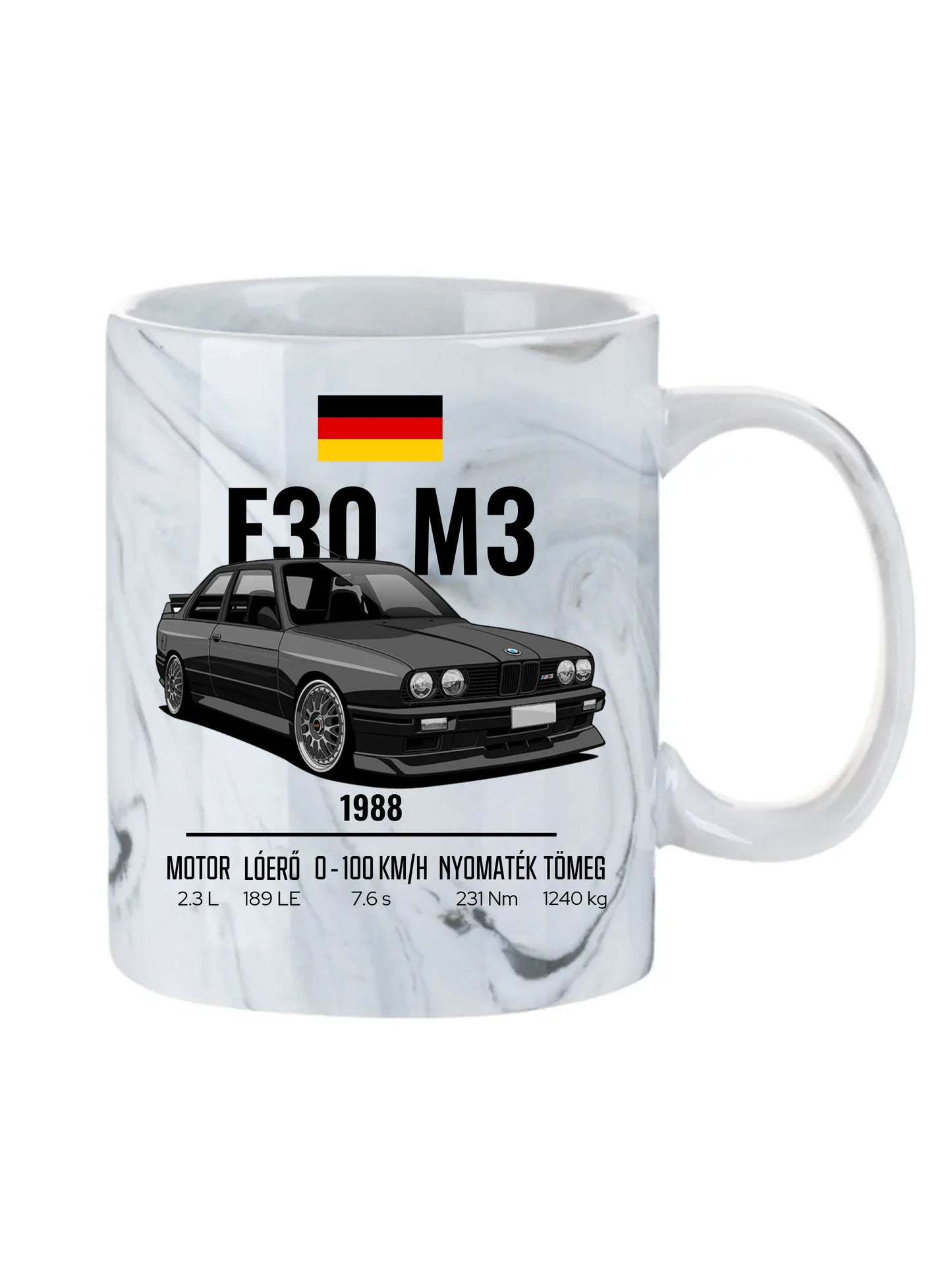 Autó illusztráció - E30 M3 63. - Egyedi személyre szabható bögre