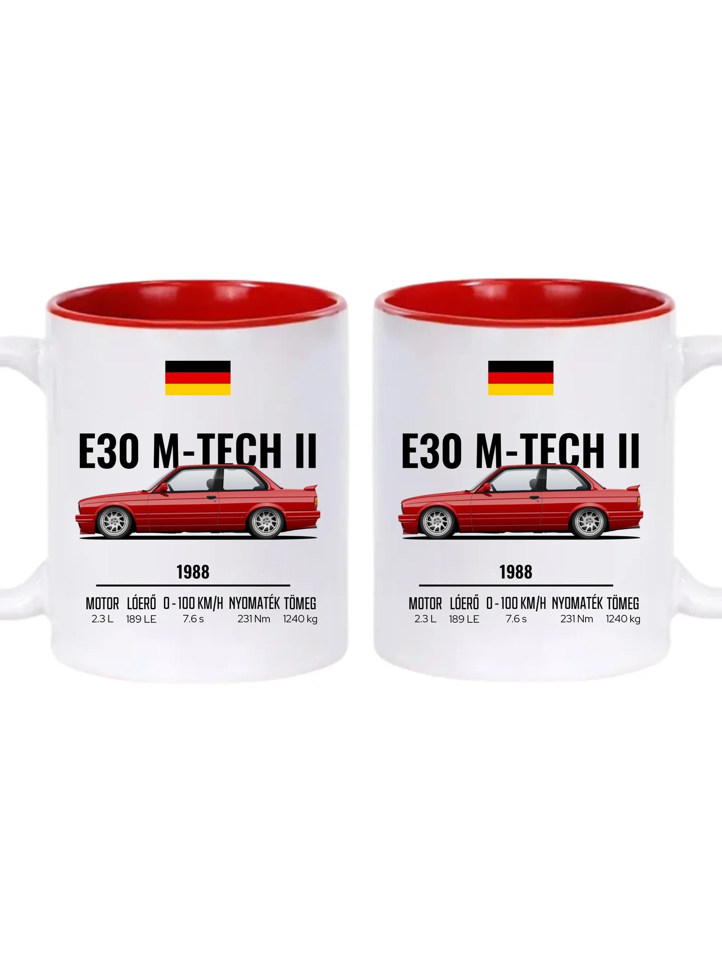 Autó illusztráció - E30 M-Tech II 64. - Egyedi személyre szabható bögre
