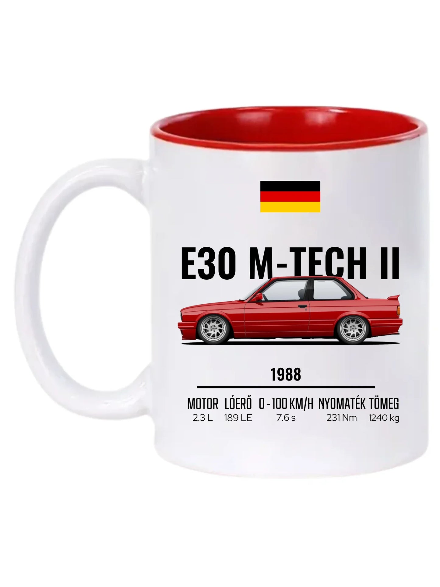 Autó illusztráció - E30 M-Tech II 64. - Egyedi személyre szabható bögre