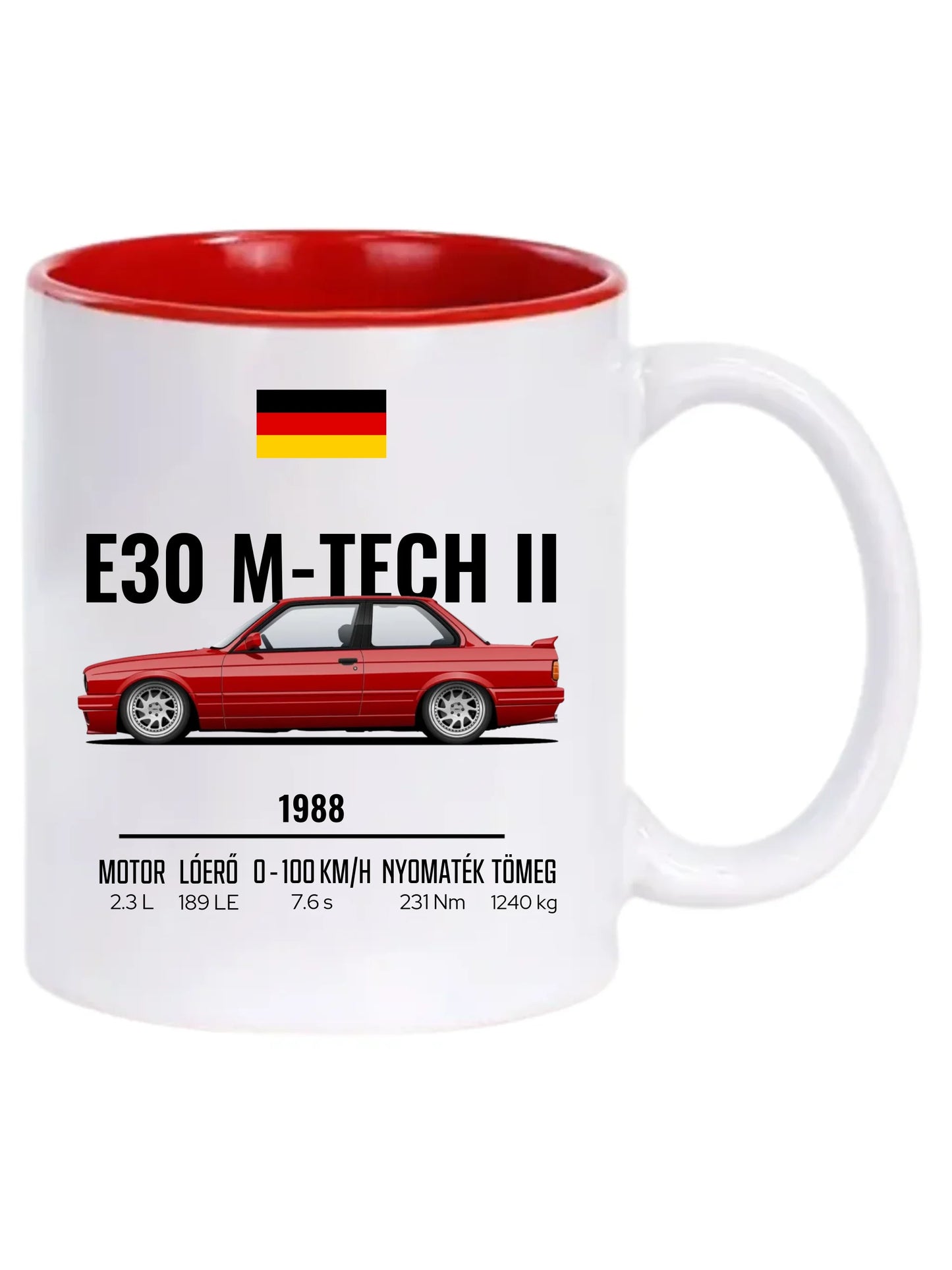 Autó illusztráció - E30 M-Tech II 64. - Egyedi személyre szabható bögre