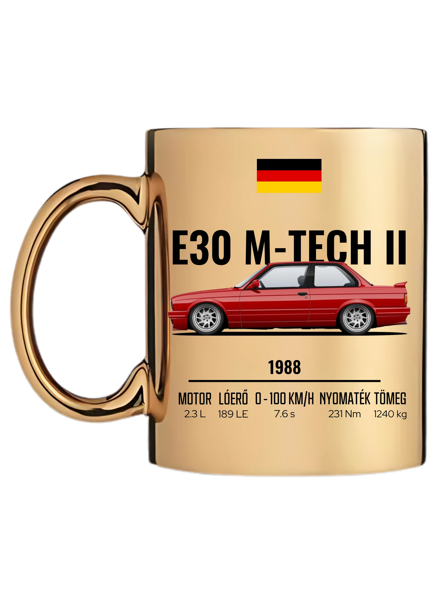 Autó illusztráció - E30 M-Tech II 64. - Egyedi személyre szabható bögre