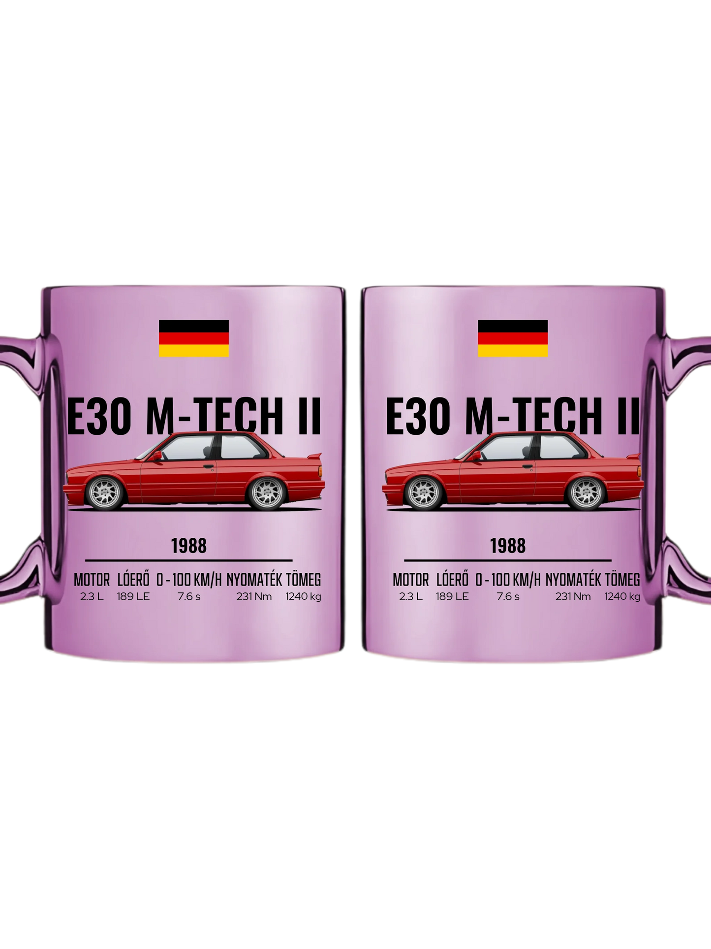 Autó illusztráció - E30 M-Tech II 64. - Egyedi személyre szabható bögre