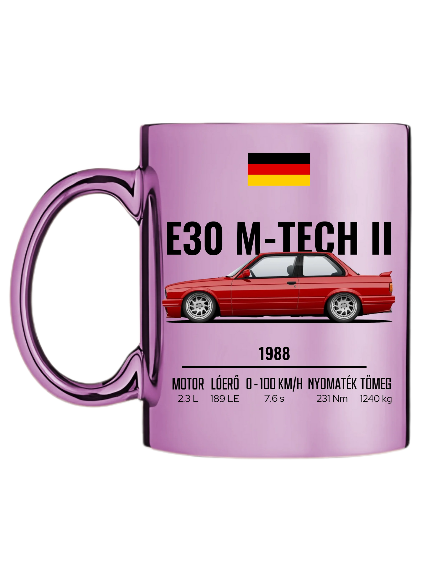 Autó illusztráció - E30 M-Tech II 64. - Egyedi személyre szabható bögre