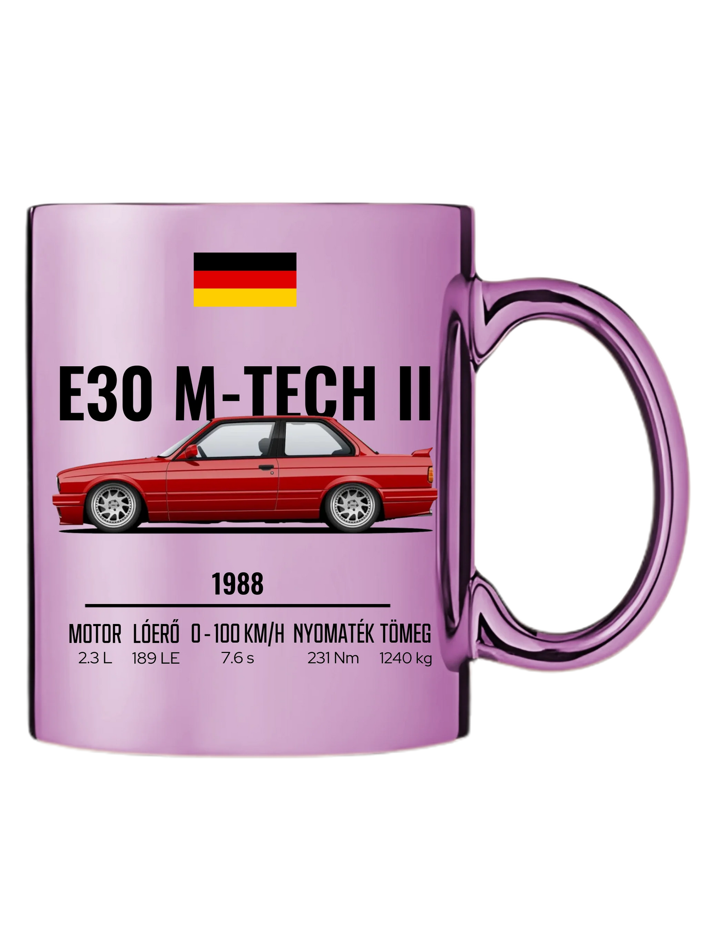 Autó illusztráció - E30 M-Tech II 64. - Egyedi személyre szabható bögre