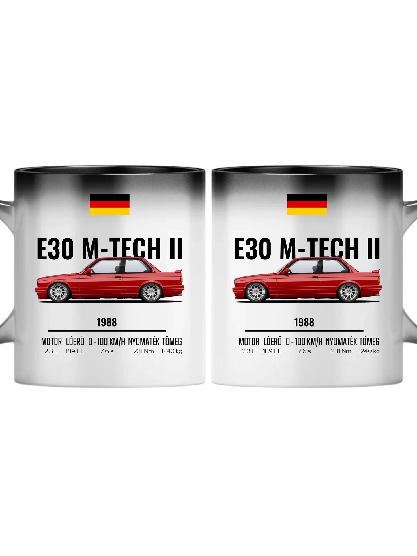 Autó illusztráció - E30 M-Tech II 64. - Egyedi személyre szabható bögre