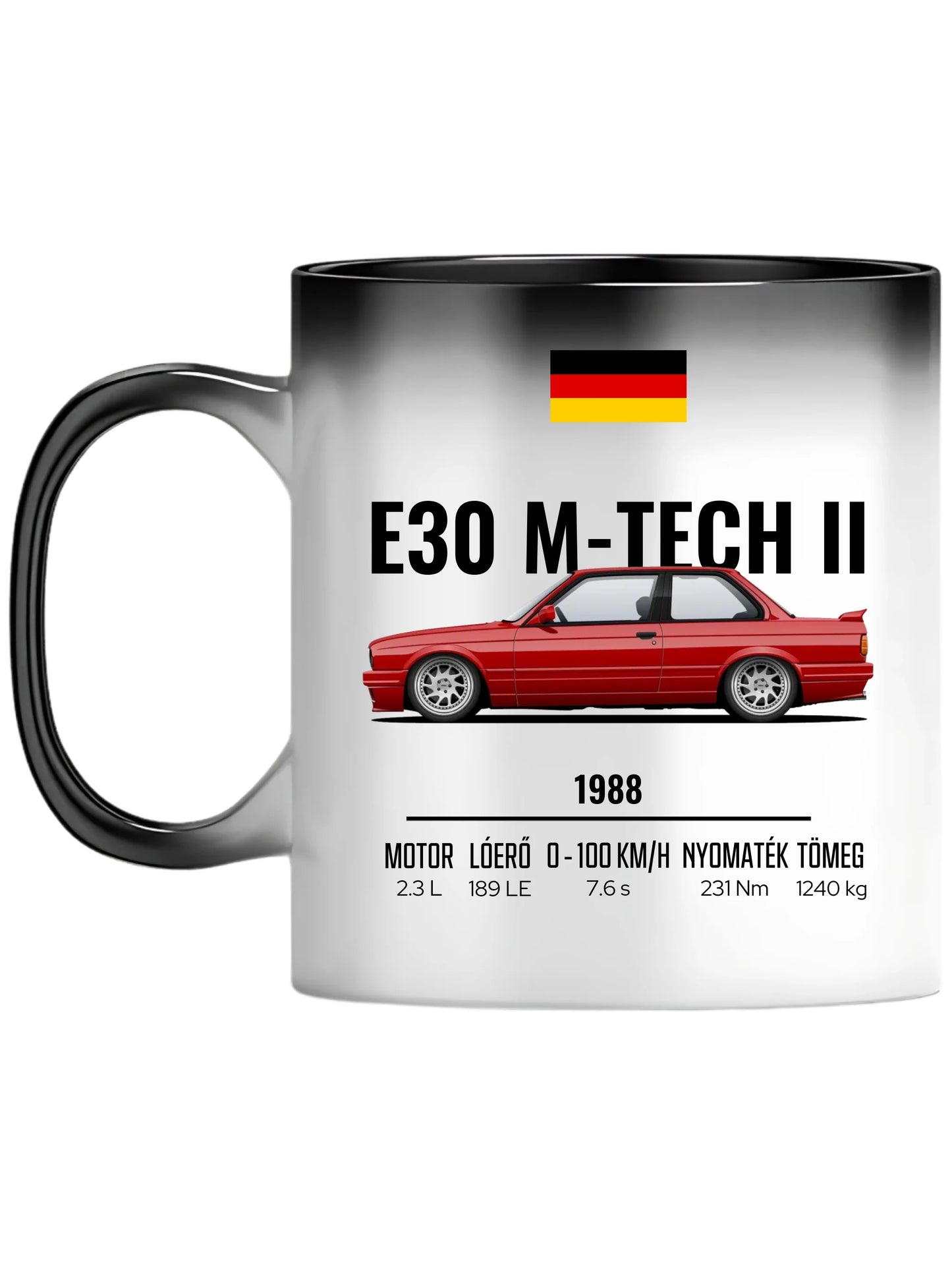 Autó illusztráció - E30 M-Tech II 64. - Egyedi személyre szabható bögre