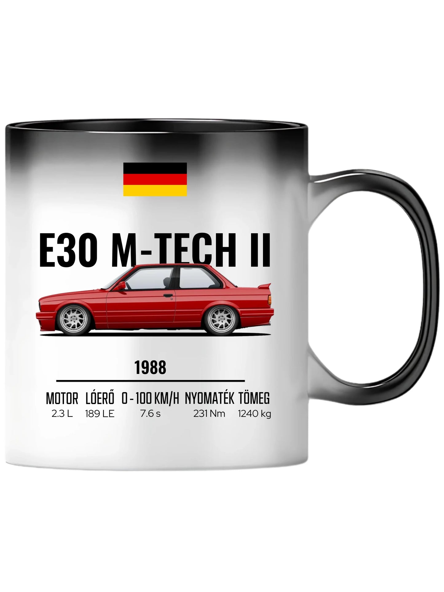 Autó illusztráció - E30 M-Tech II 64. - Egyedi személyre szabható bögre