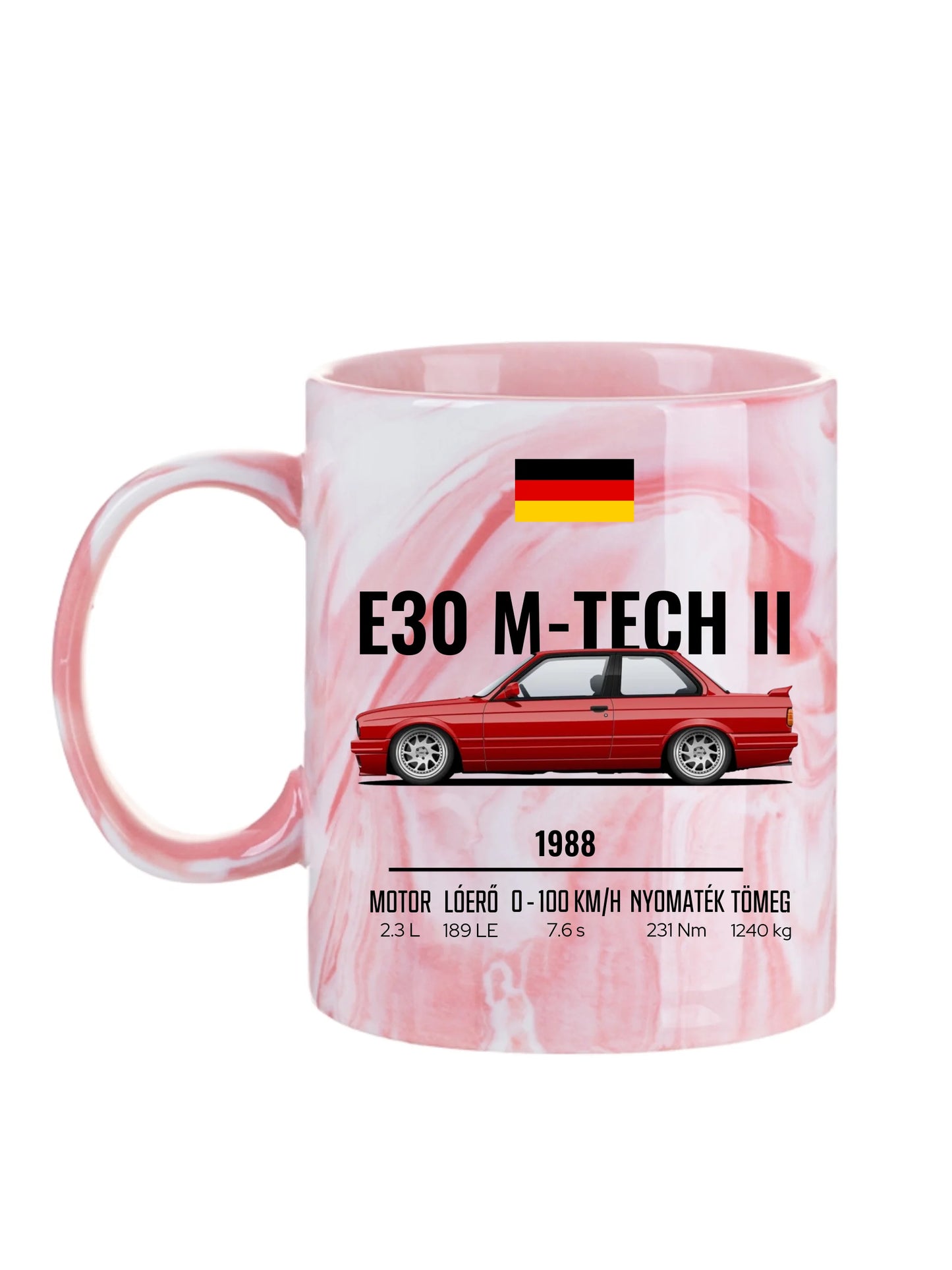 Autó illusztráció - E30 M-Tech II 64. - Egyedi személyre szabható bögre