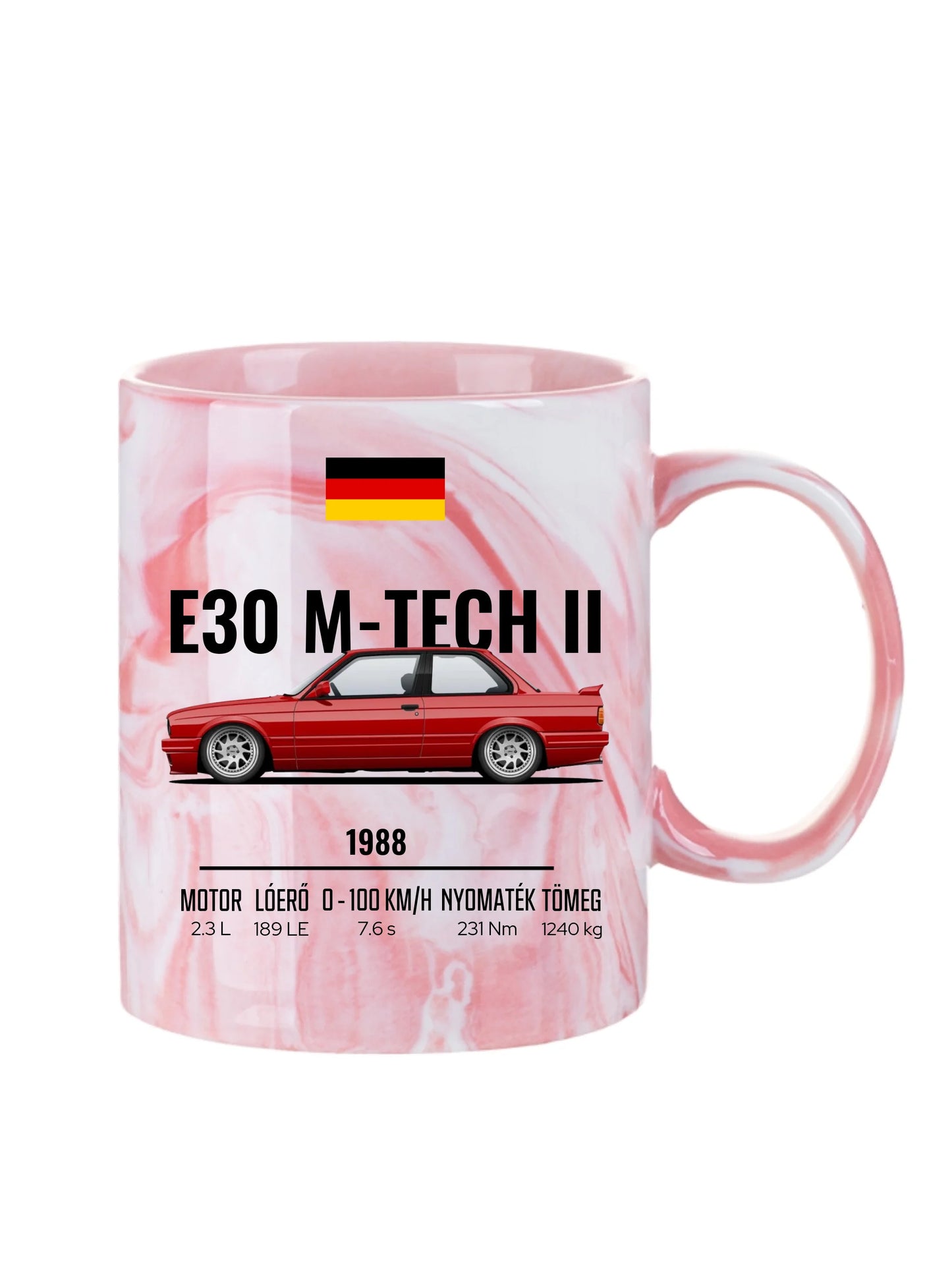 Autó illusztráció - E30 M-Tech II 64. - Egyedi személyre szabható bögre