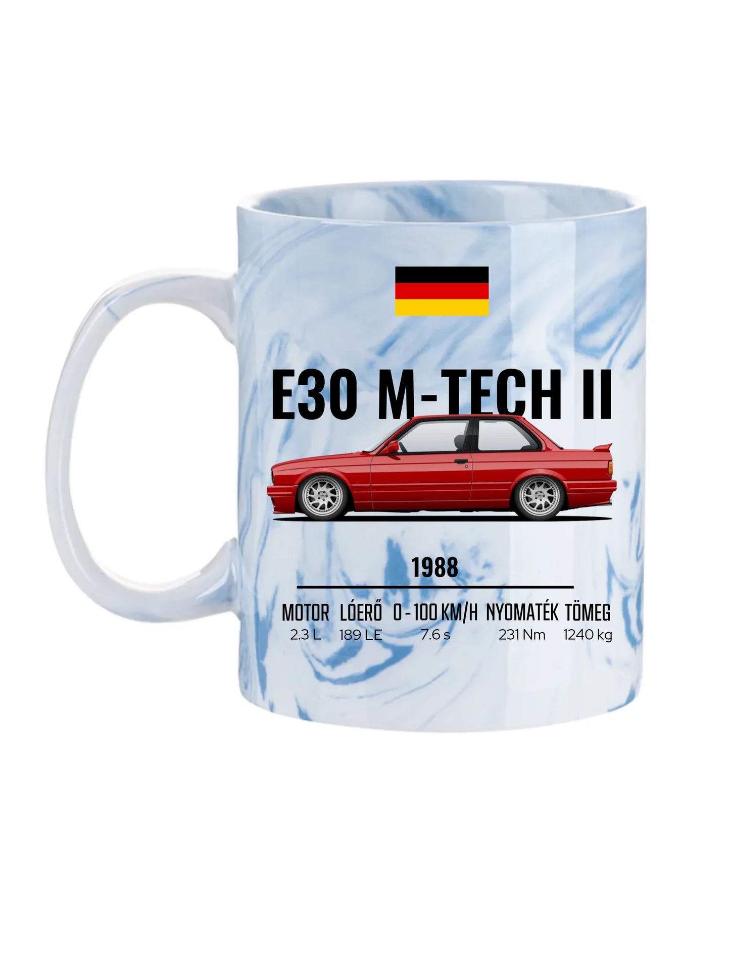 Autó illusztráció - E30 M-Tech II 64. - Egyedi személyre szabható bögre