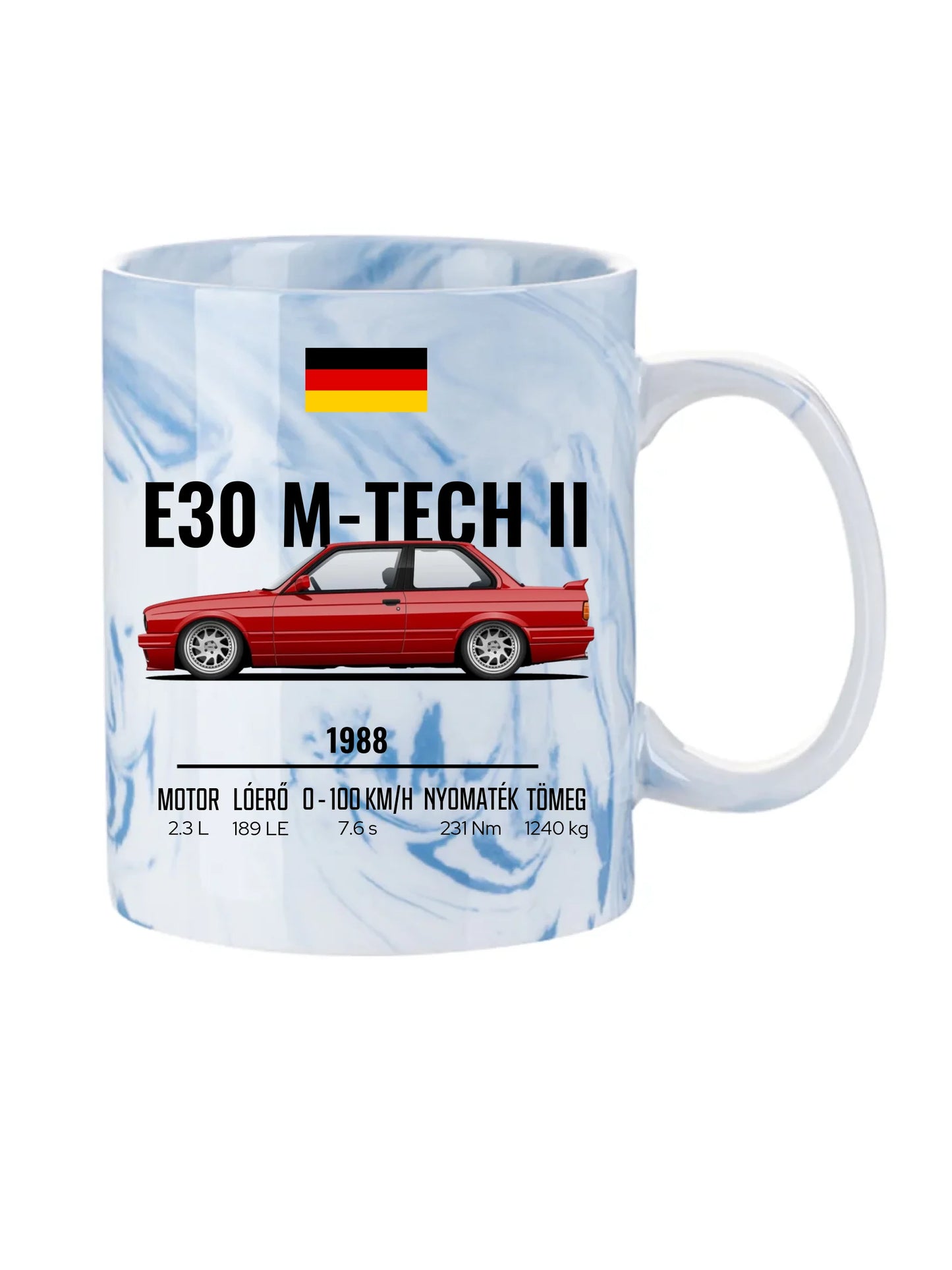 Autó illusztráció - E30 M-Tech II 64. - Egyedi személyre szabható bögre