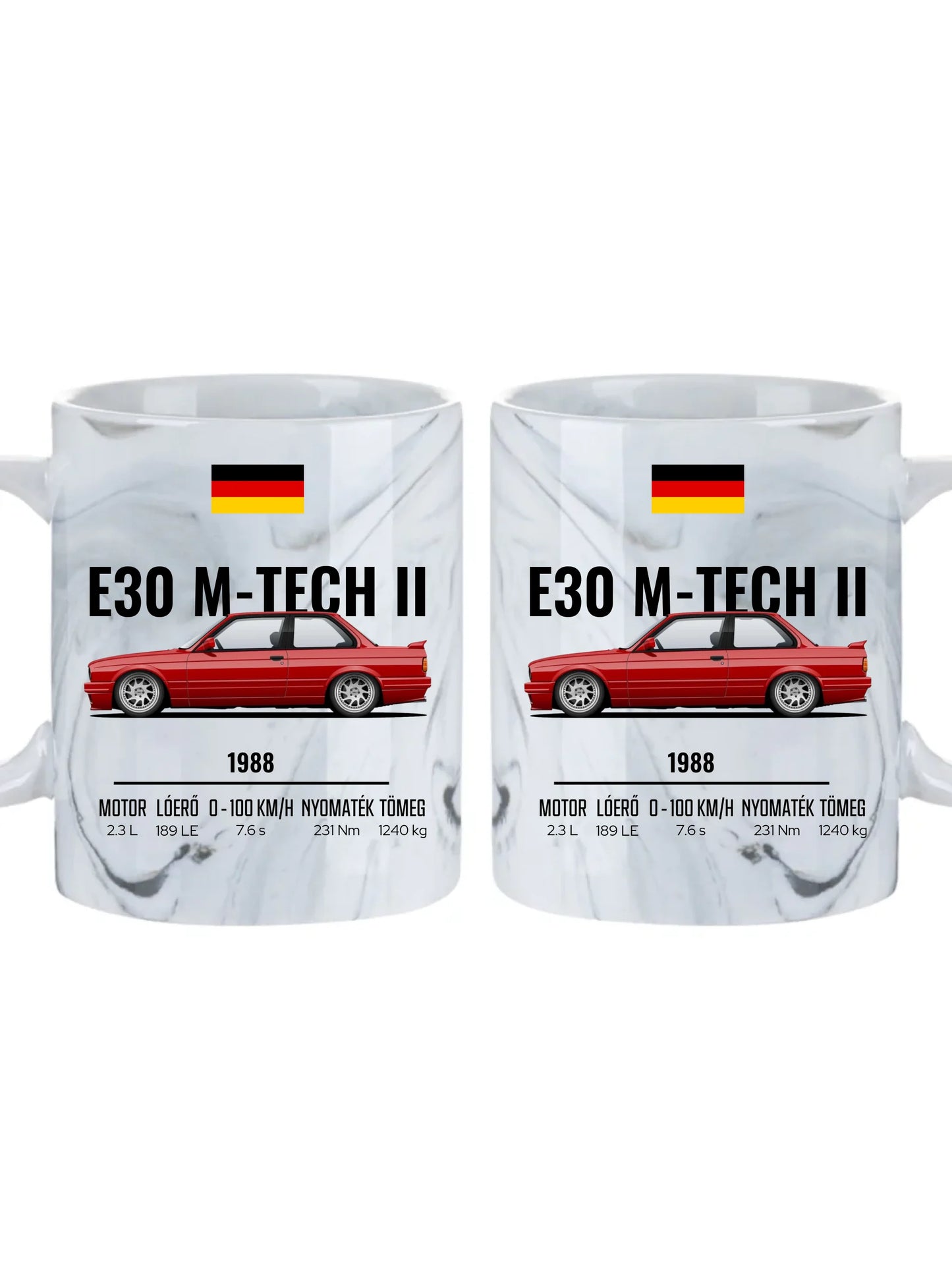 Autó illusztráció - E30 M-Tech II 64. - Egyedi személyre szabható bögre