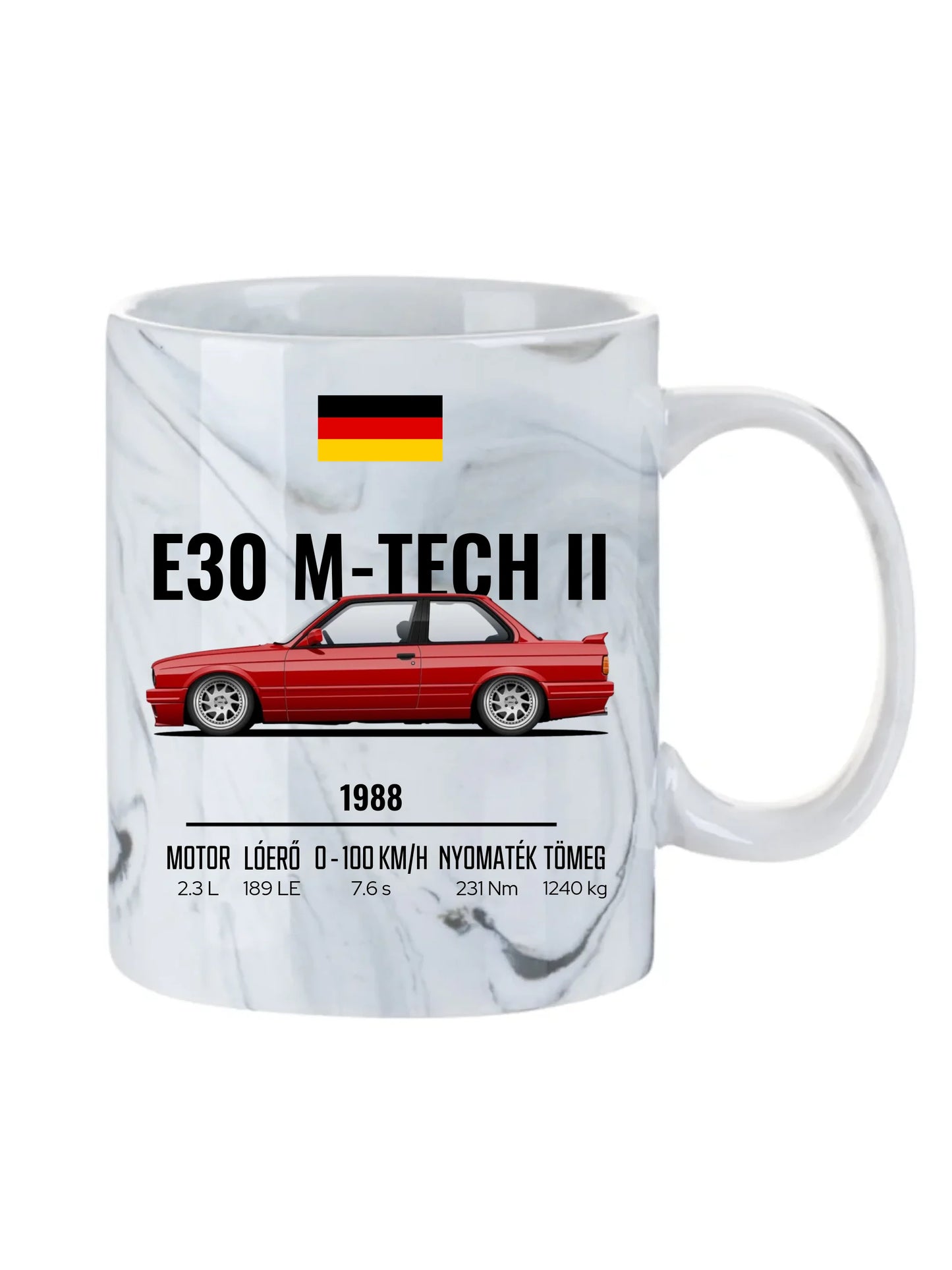 Autó illusztráció - E30 M-Tech II 64. - Egyedi személyre szabható bögre
