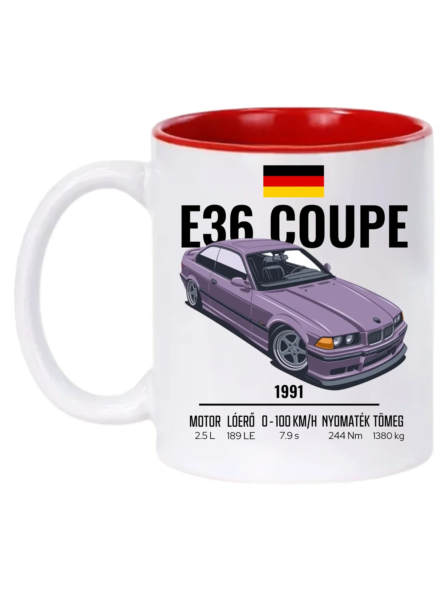 Autó illusztráció - E36 Coupe 66. - Egyedi személyre szabható bögre