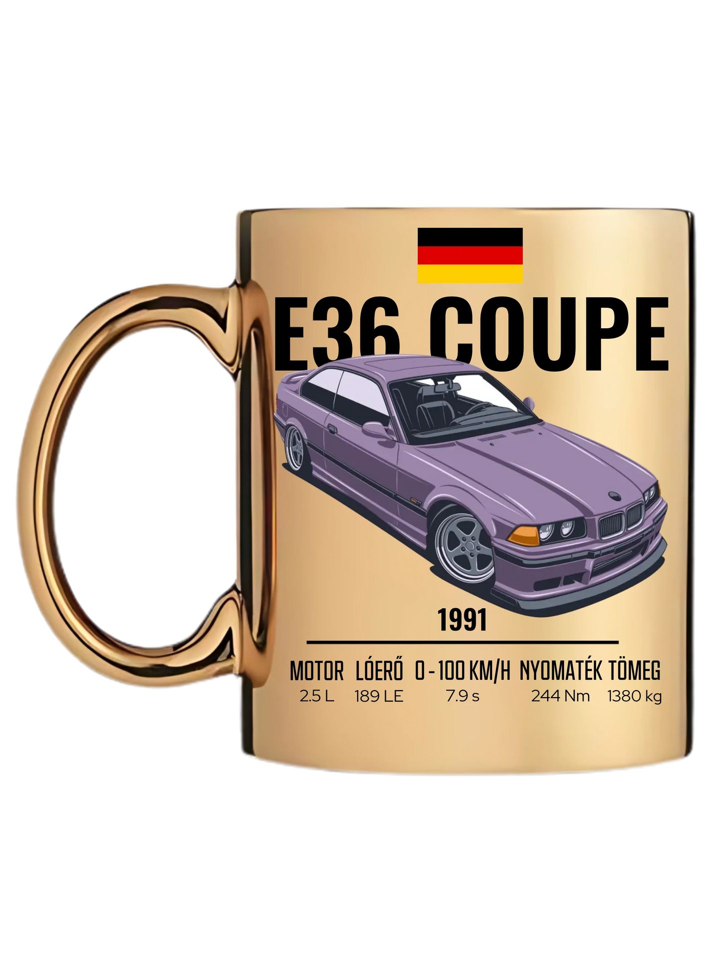 Autó illusztráció - E36 Coupe 66. - Egyedi személyre szabható bögre