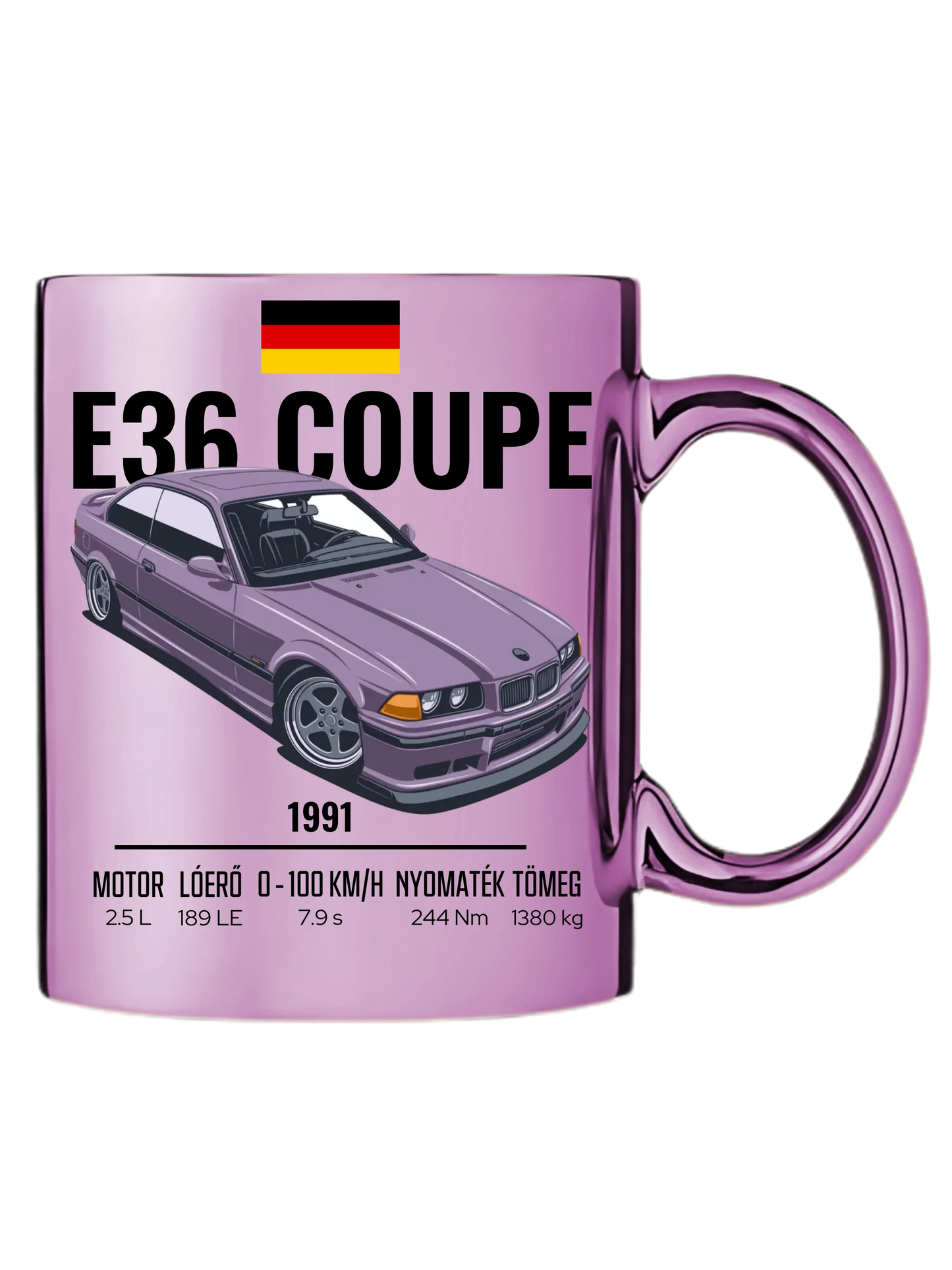 Autó illusztráció - E36 Coupe 66. - Egyedi személyre szabható bögre